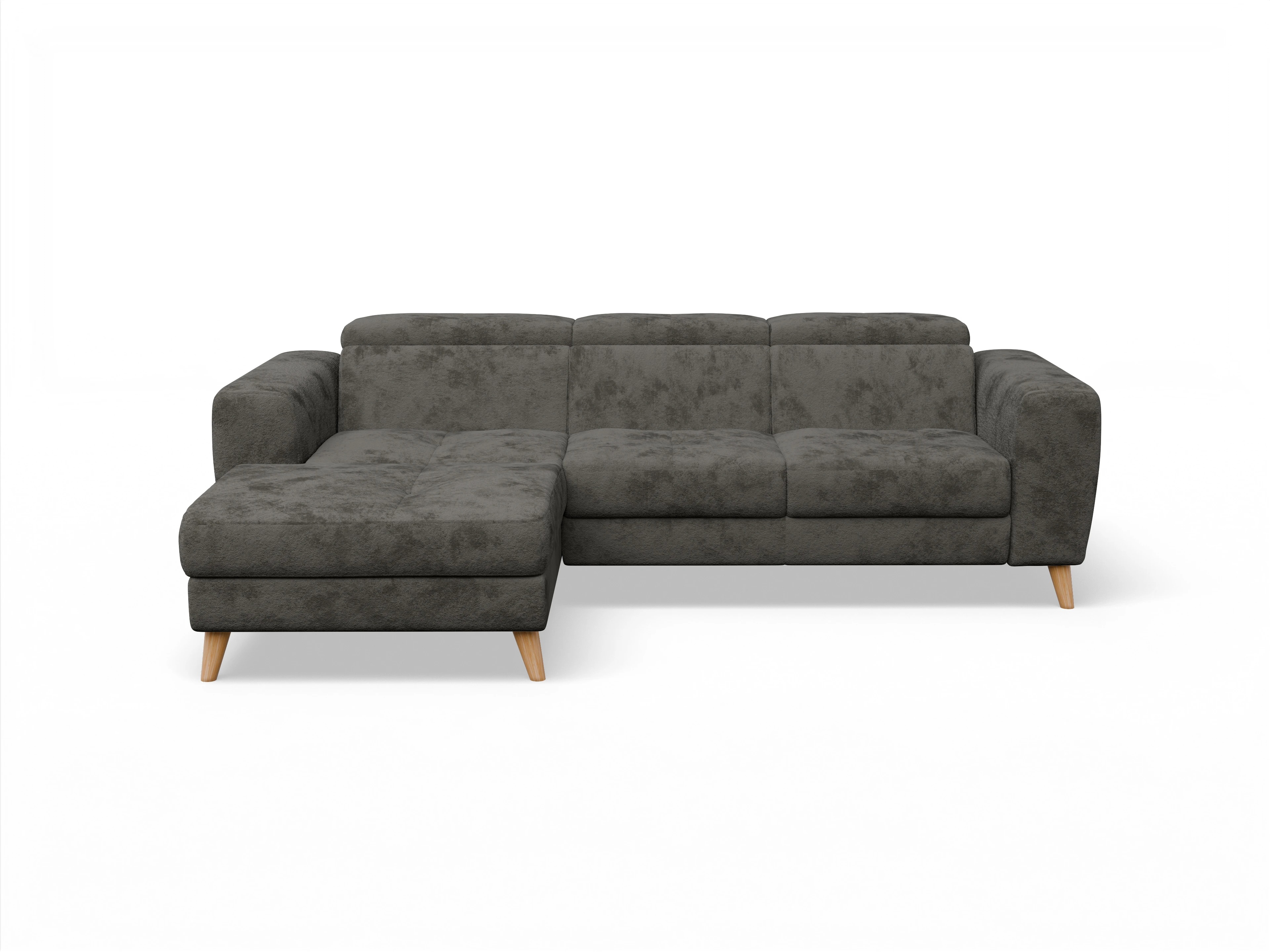 Ansicht des Produktes Capua Ecksofa links Abschluss offen in Stoff Braun