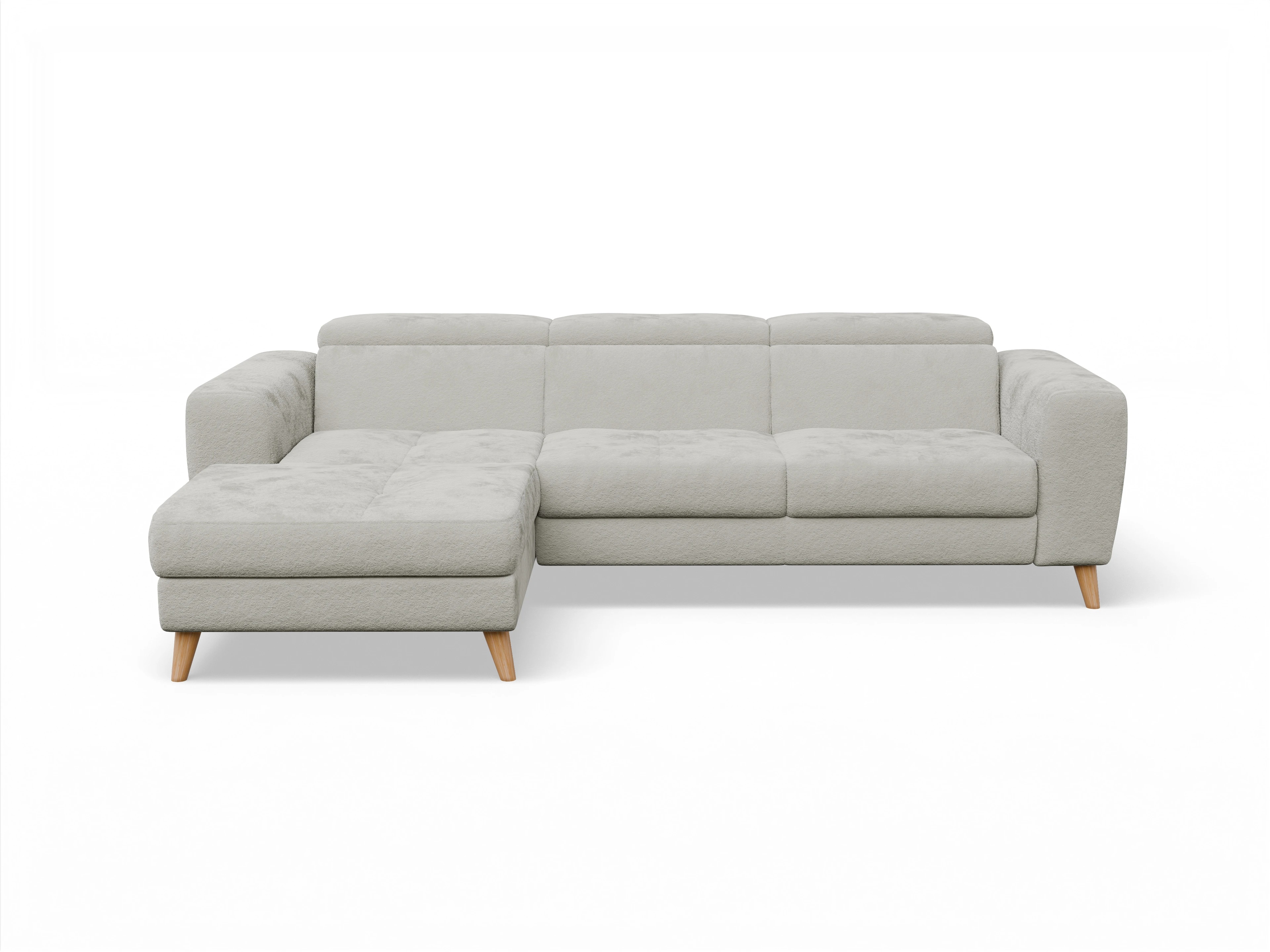 Ansicht des Produktes Capua Ecksofa links Abschluss offen in Stoff Beige