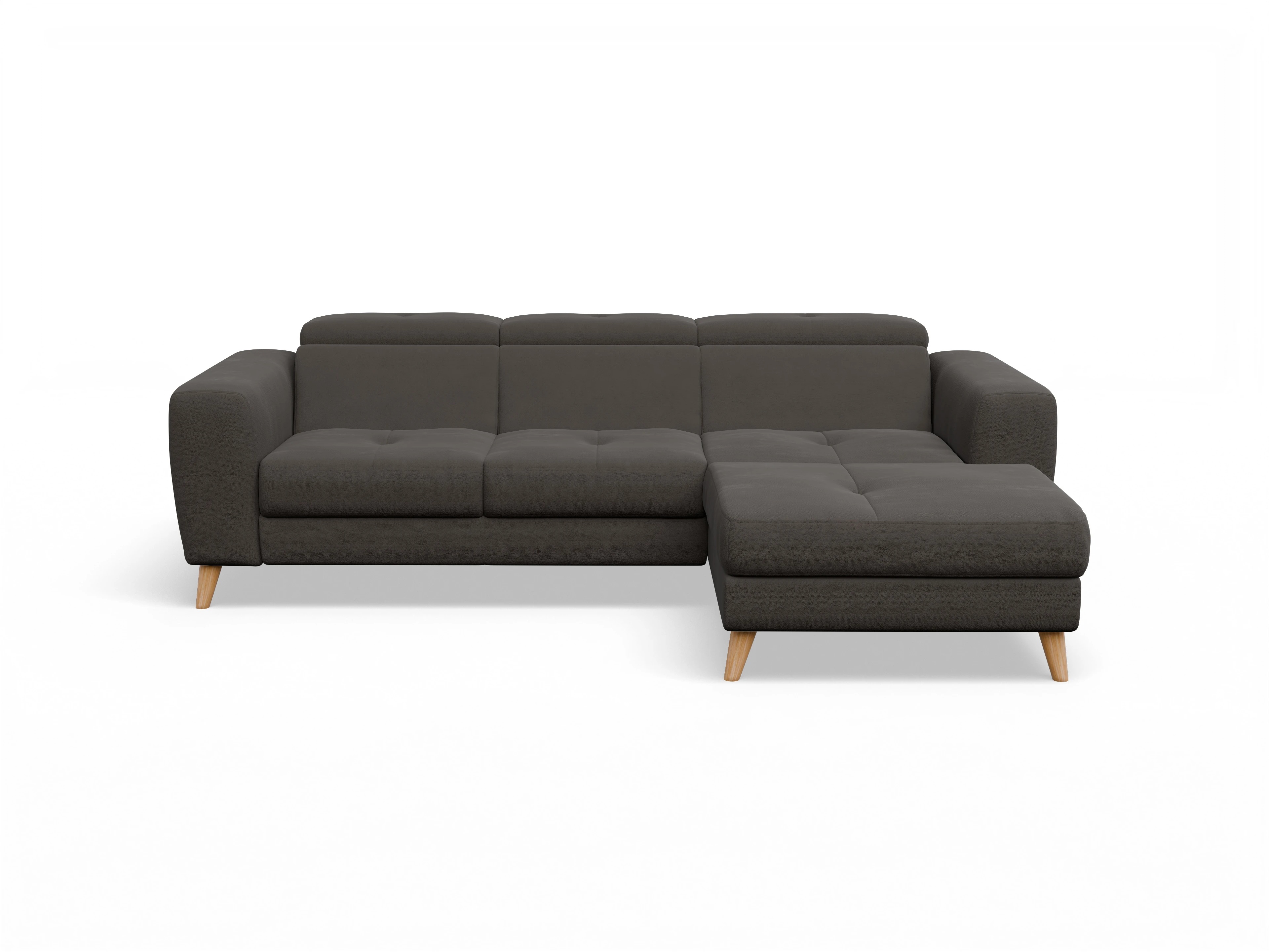 Ansicht des Produktes Capua Ecksofa rechts Abschluss offen in Stoff Braun