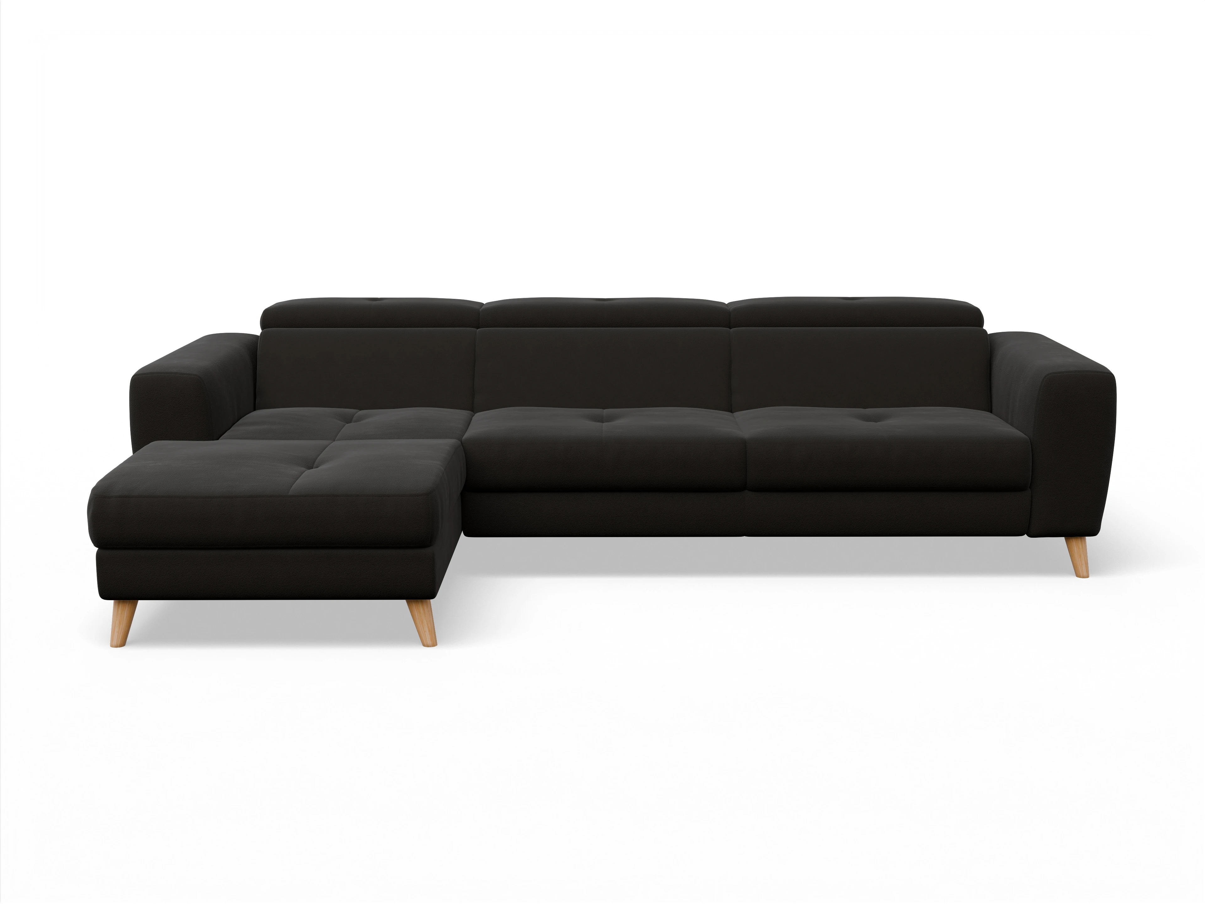 Ansicht des Produktes Capua Ecksofa links Abschluss offen in Stoff Braun