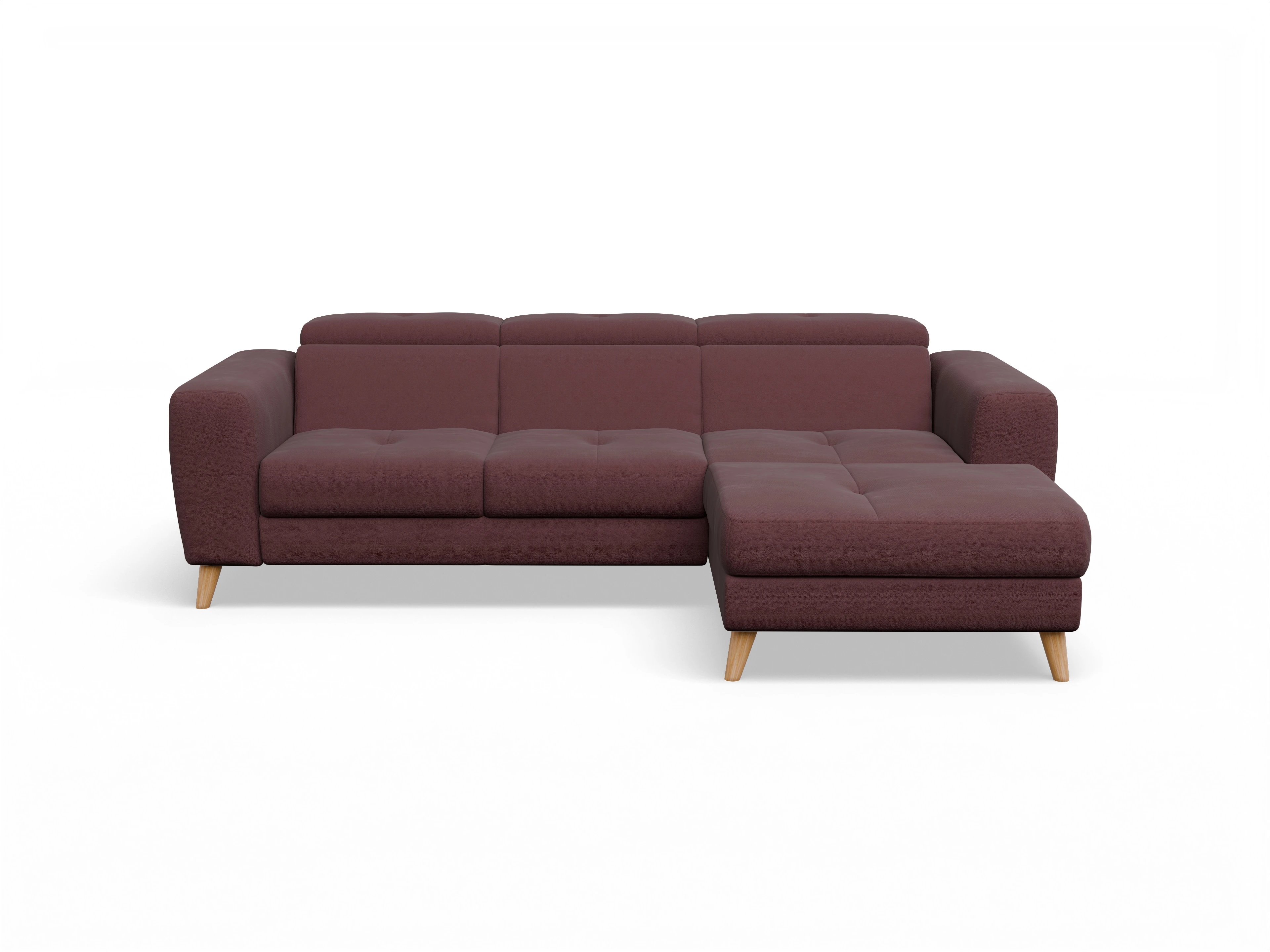 Ansicht des Produktes Capua Ecksofa rechts Abschluss offen in Stoff Rot