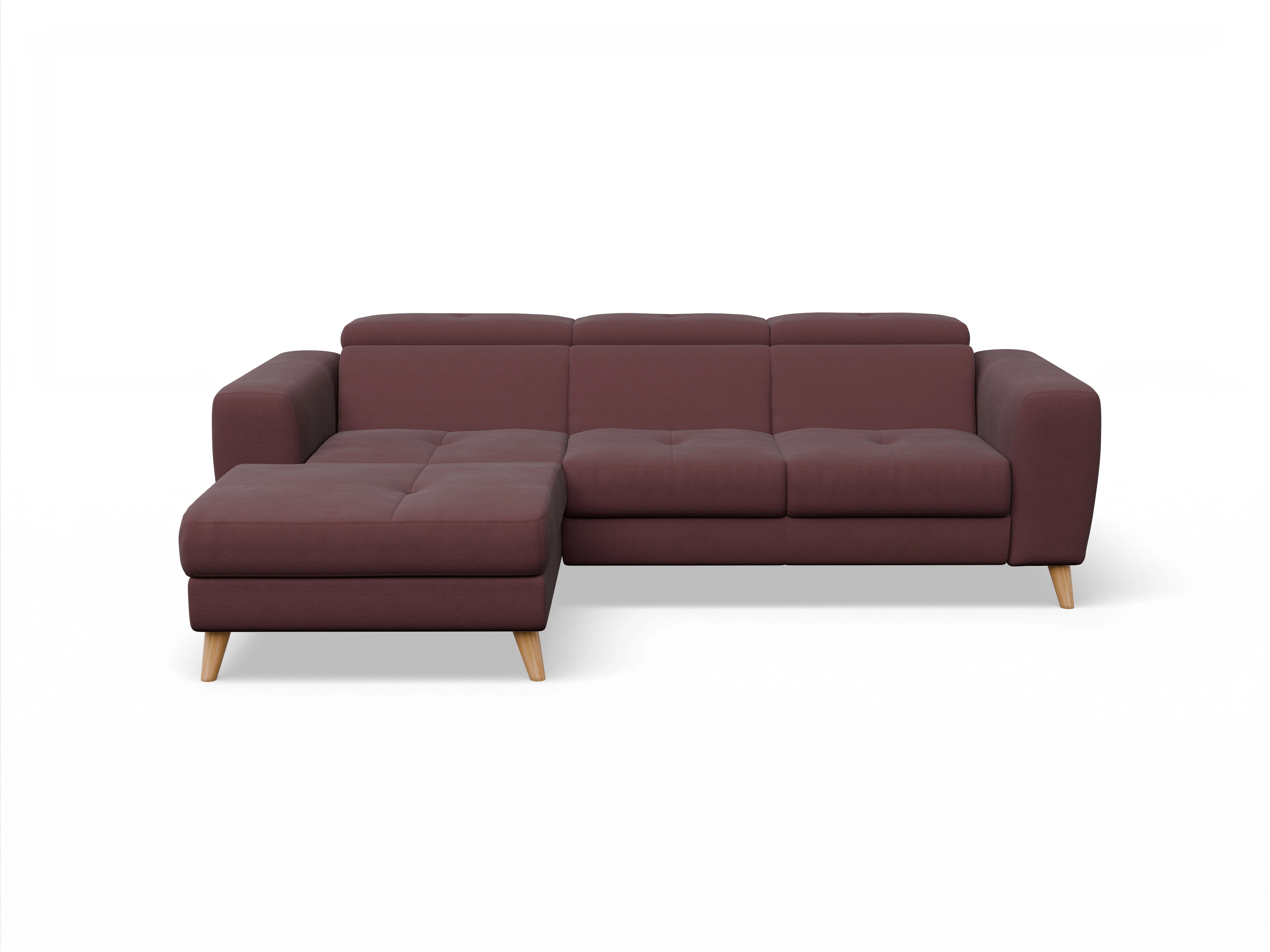 Ansicht des Produktes Capua Ecksofa links Abschluss offen in Stoff Rot