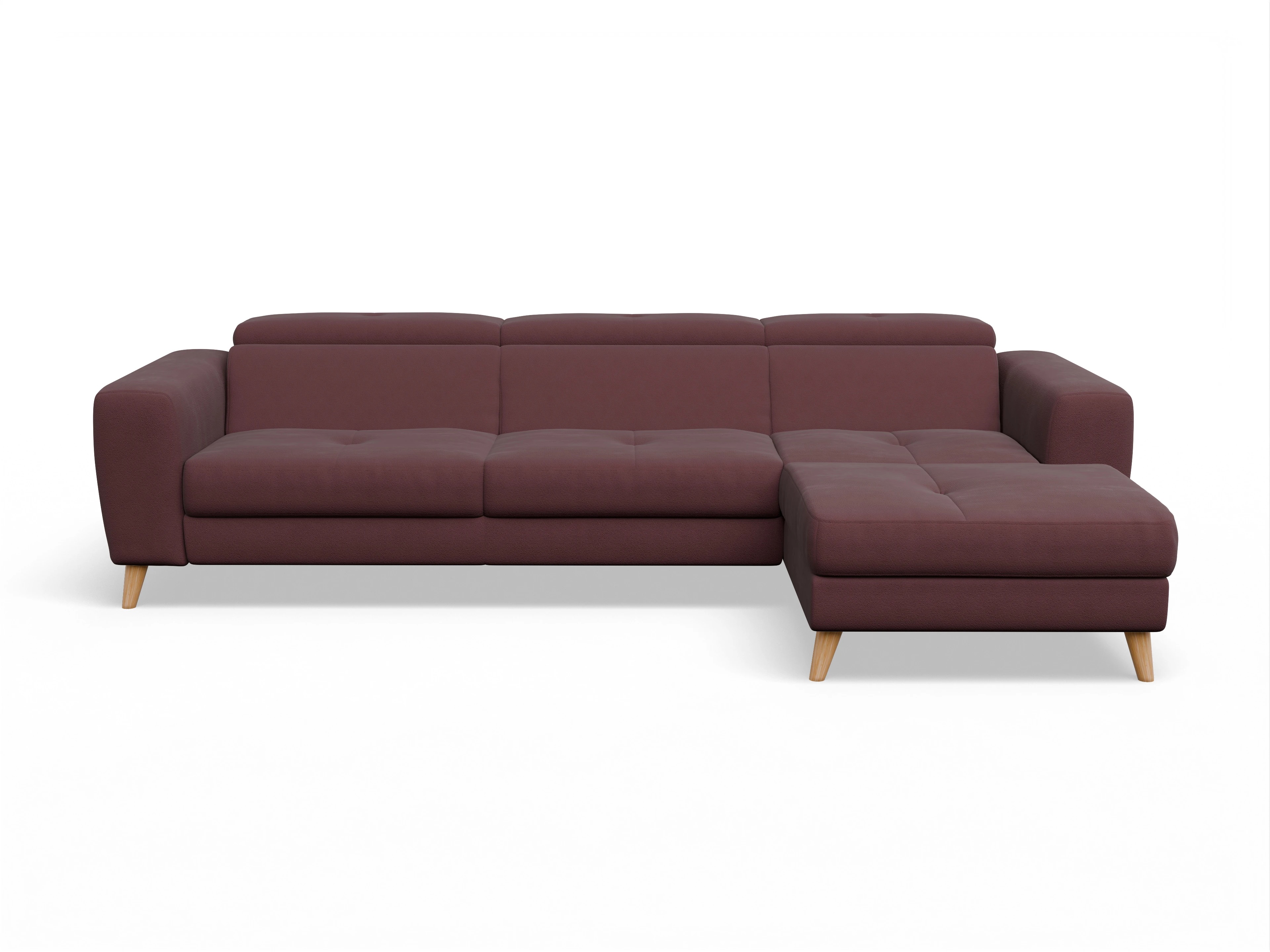 Ansicht des Produktes Capua Ecksofa rechts Abschluss offen in Stoff Rot