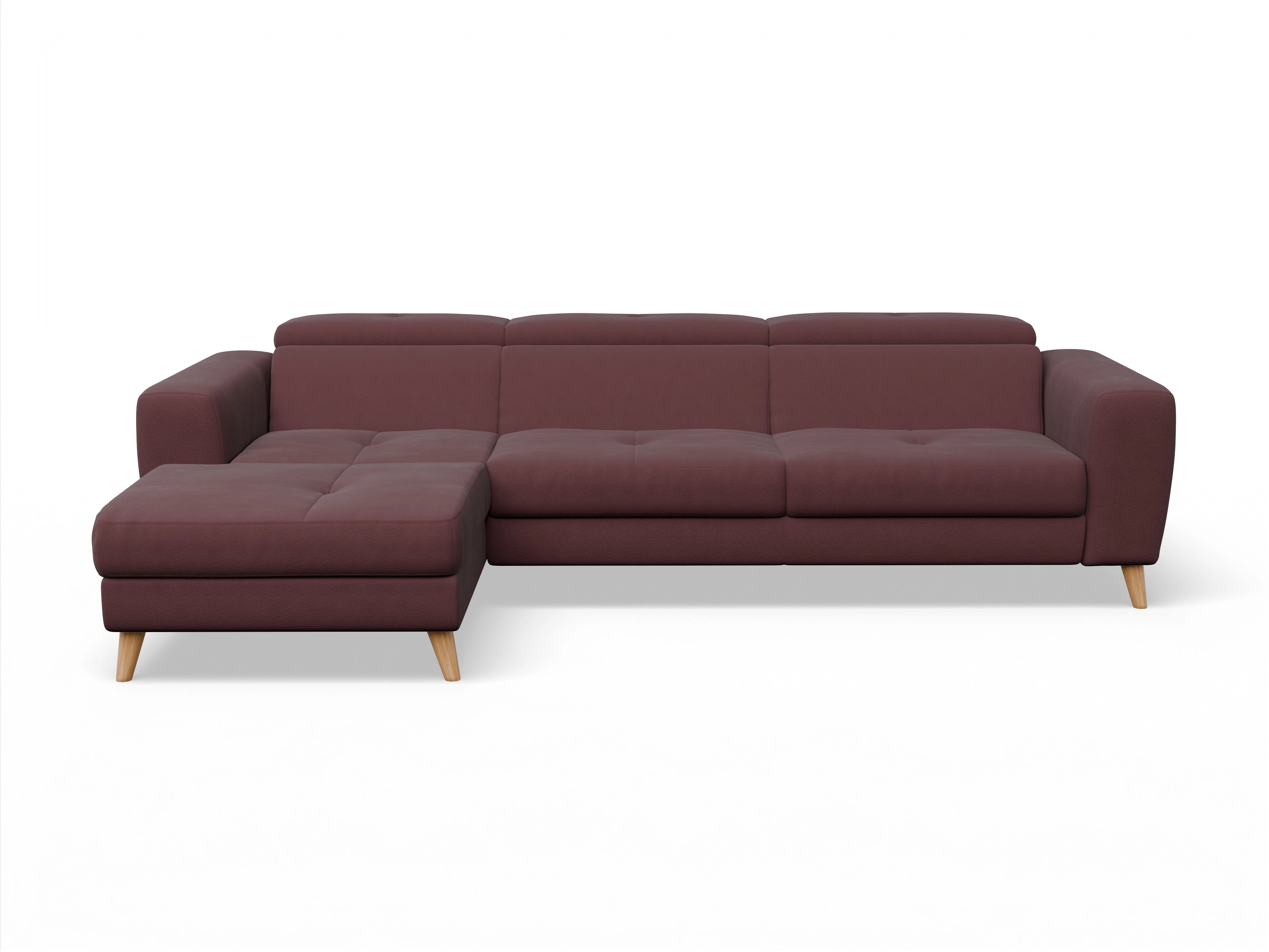 Ansicht des Produktes Capua Ecksofa links Abschluss offen in Stoff Rot