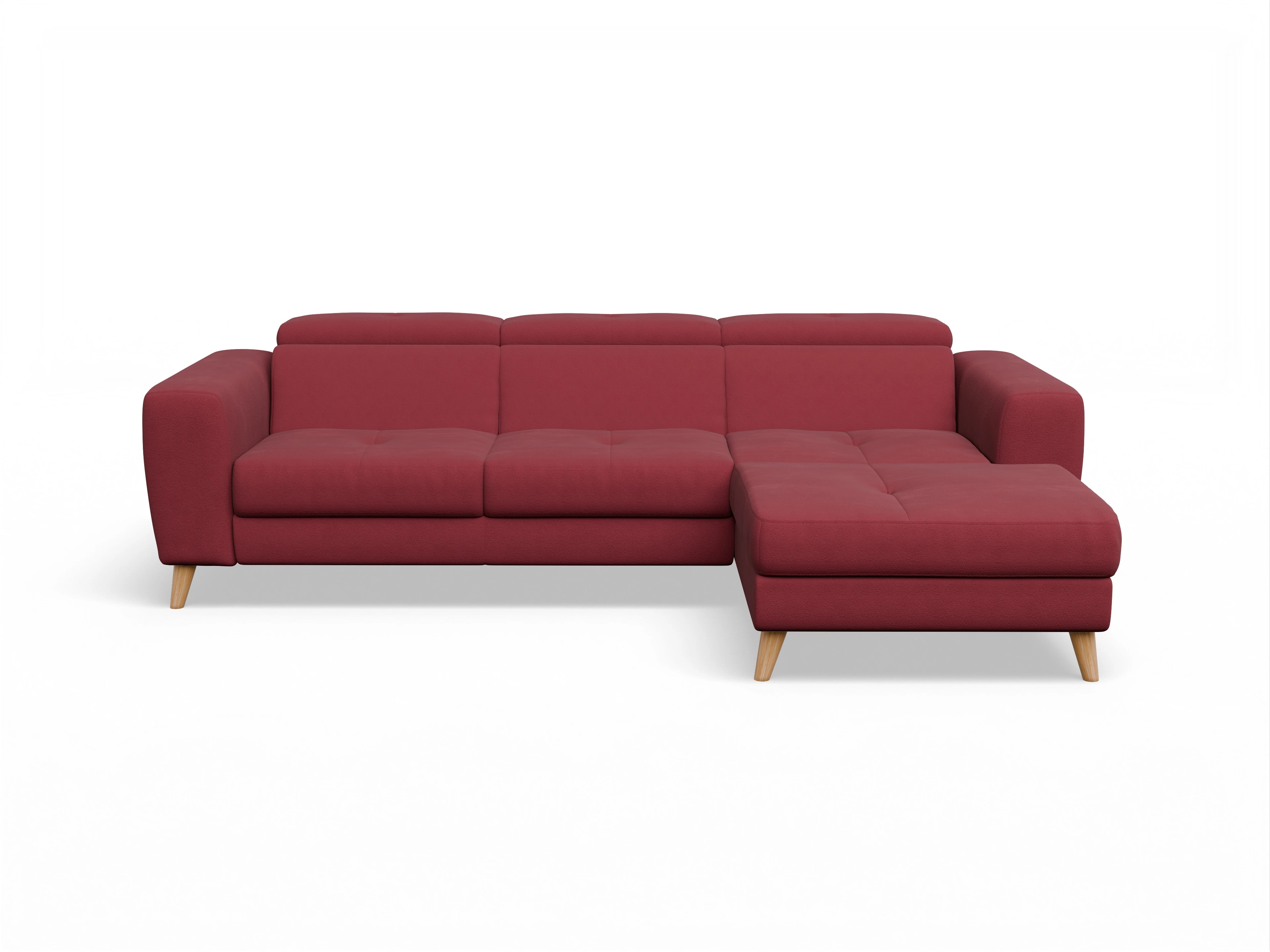 Ansicht des Produktes Capua Ecksofa rechts Abschluss offen in Stoff Rot