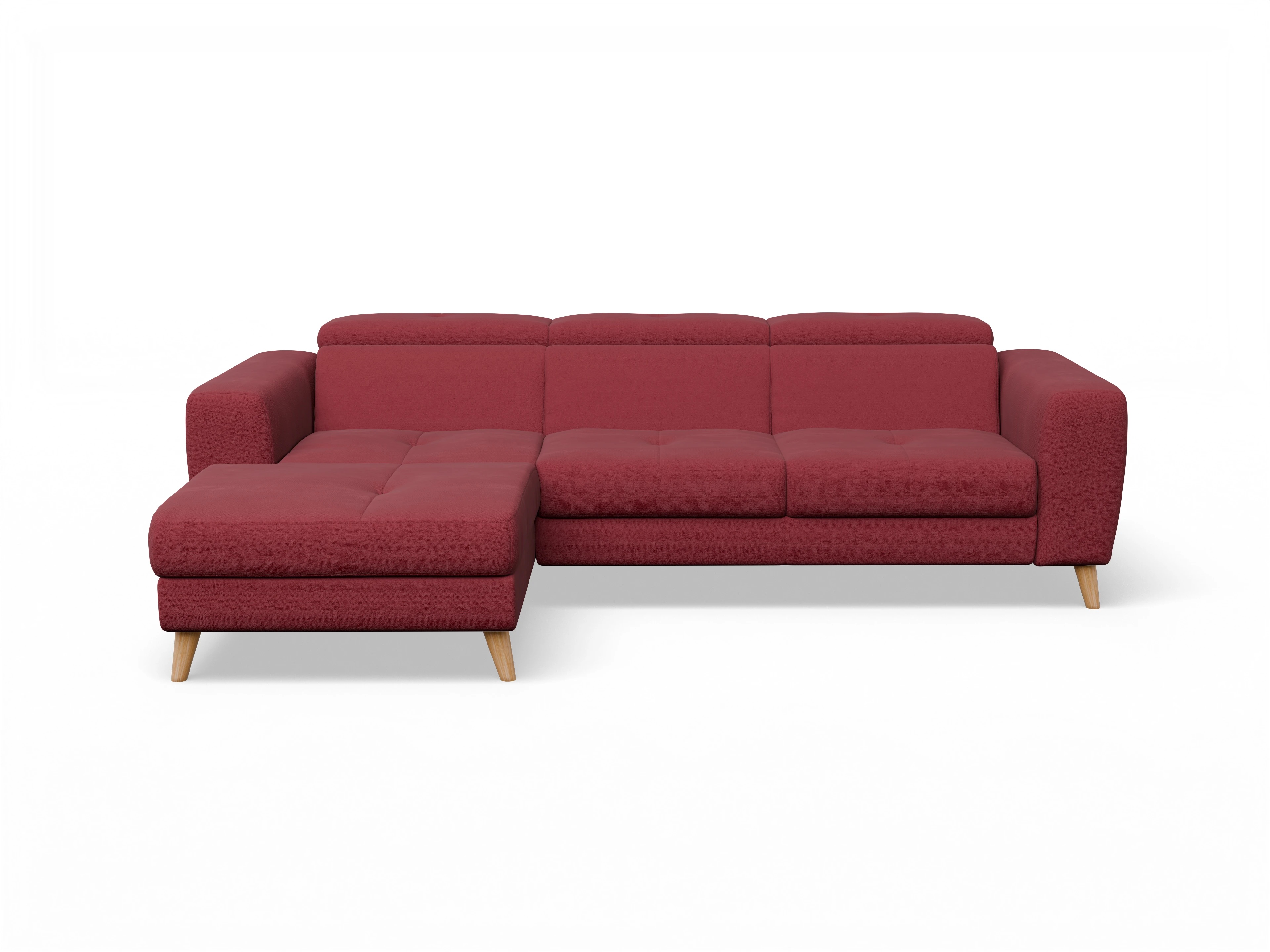 Ansicht des Produktes Capua Ecksofa links Abschluss offen in Stoff Rot