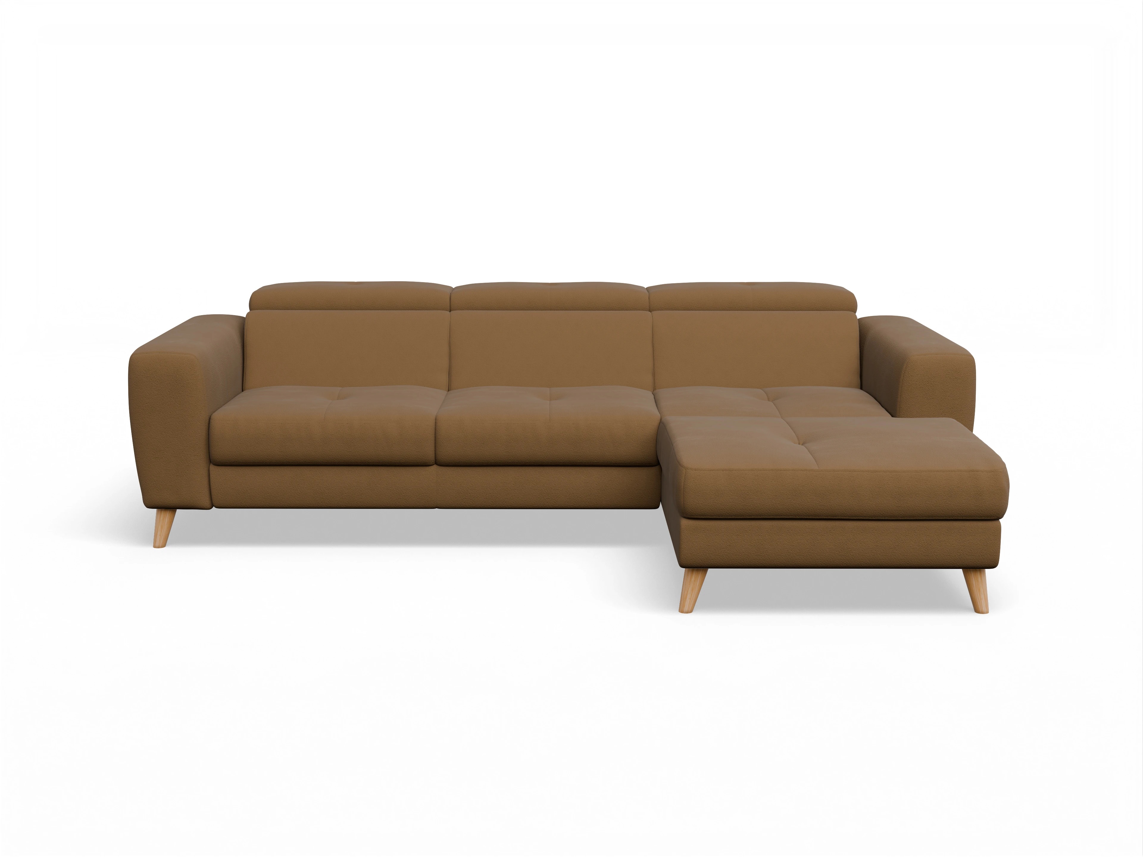 Ansicht des Produktes Capua Ecksofa rechts Abschluss offen in Stoff Gelb