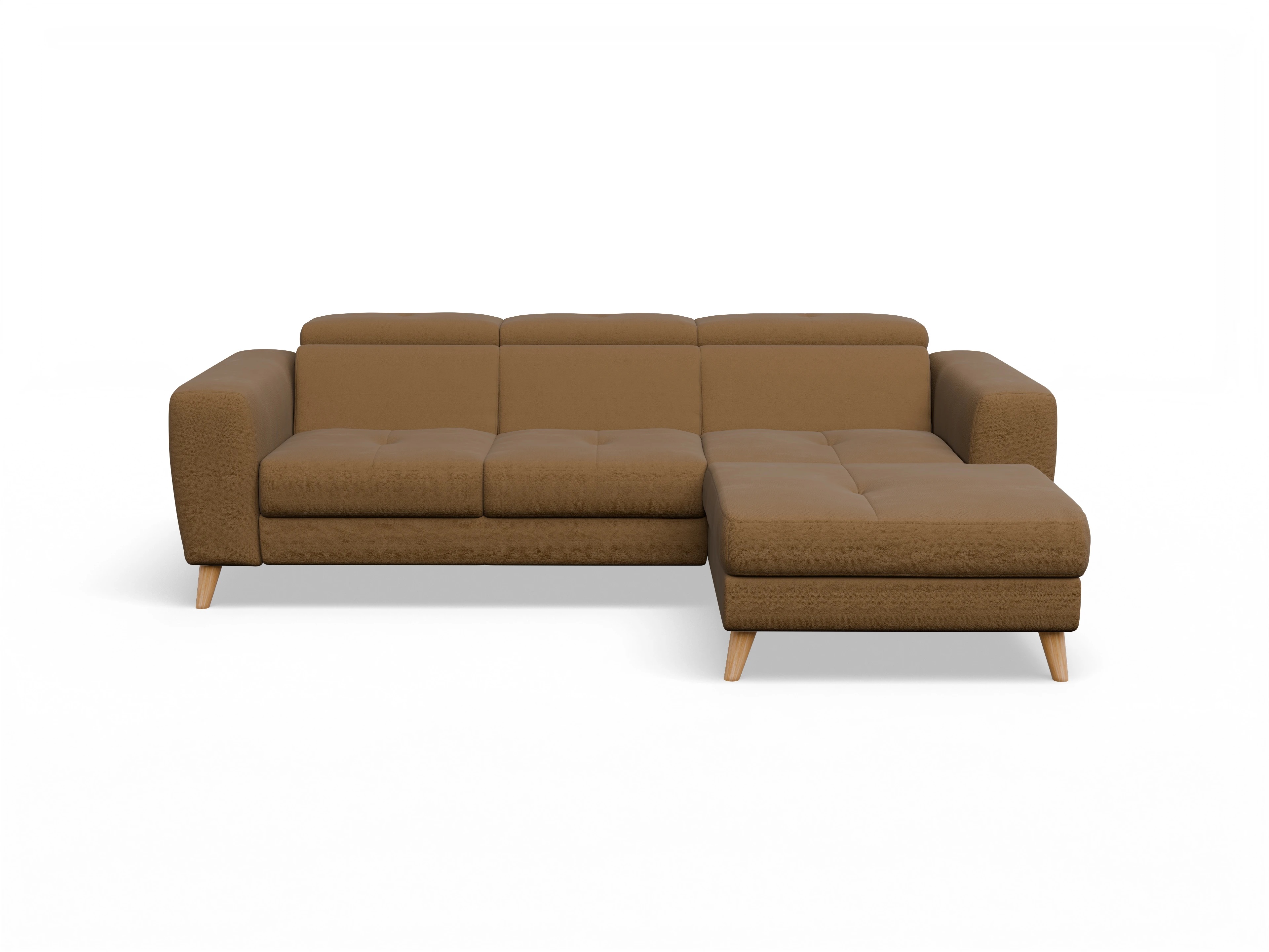 Ansicht des Produktes Capua Ecksofa rechts Abschluss offen in Stoff Gelb