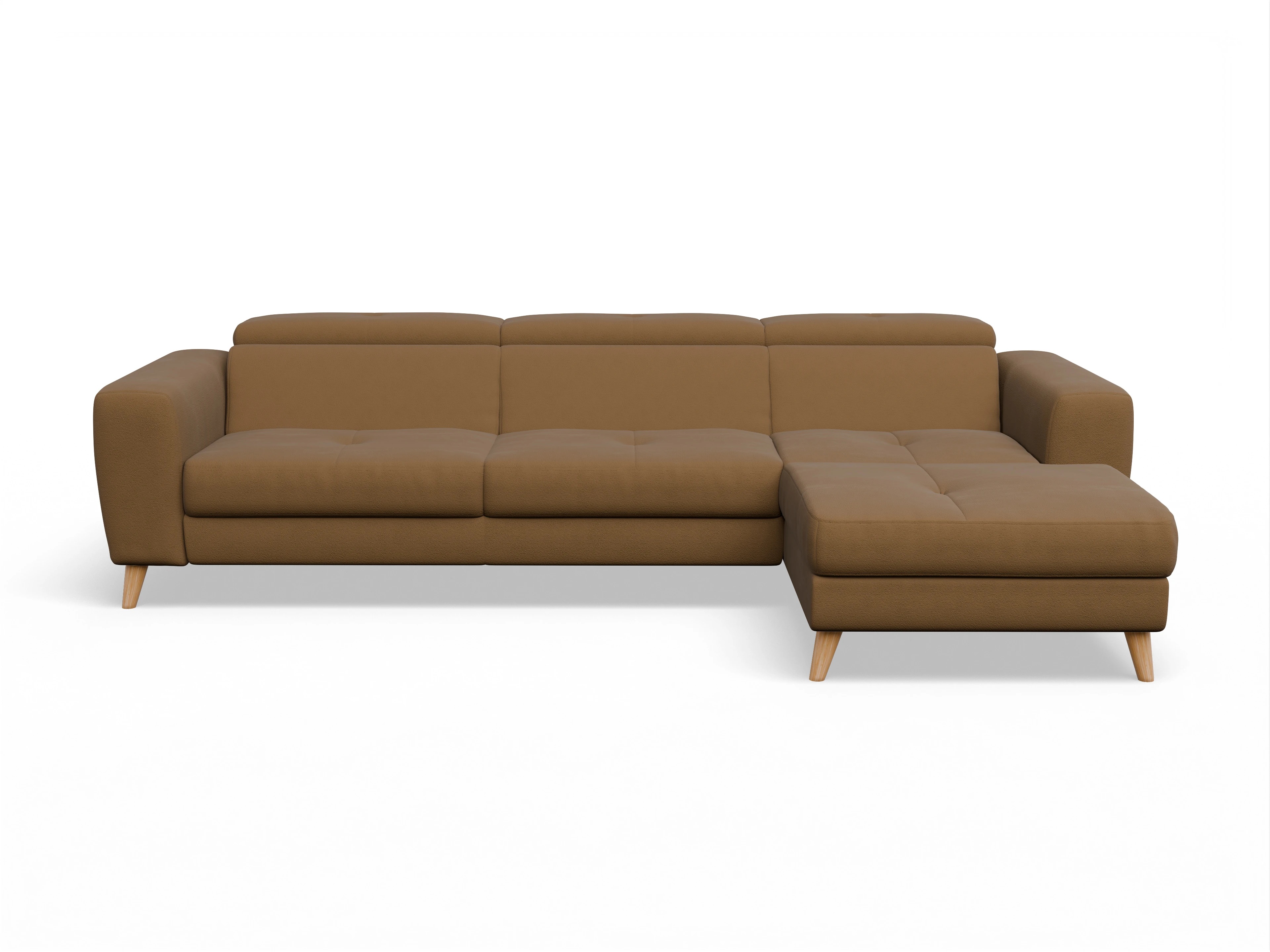 Ansicht des Produktes Capua Ecksofa rechts Abschluss offen in Stoff Gelb