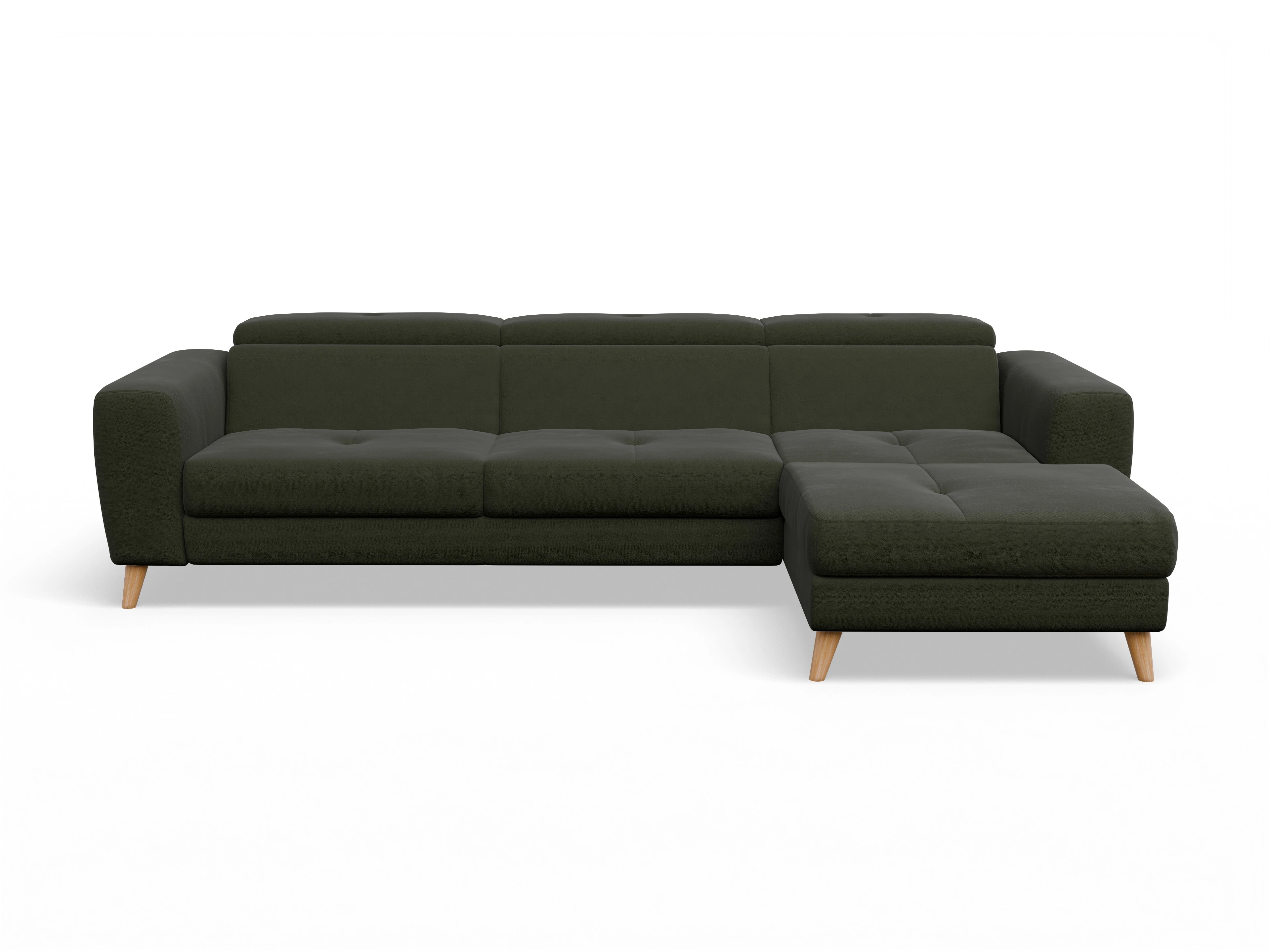 Capua LO Large R Ansicht des Produktes Capua Ecksofa rechts Abschluss offen in Stoff Grün