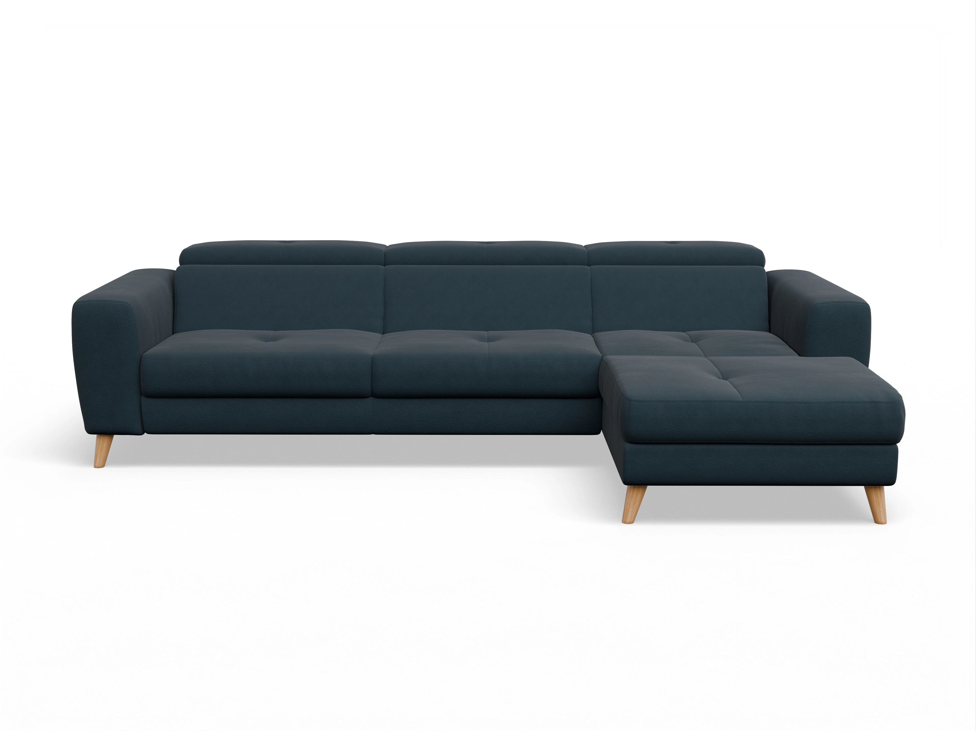 Ansicht des Produktes Capua Ecksofa rechts Abschluss offen in Stoff Blau