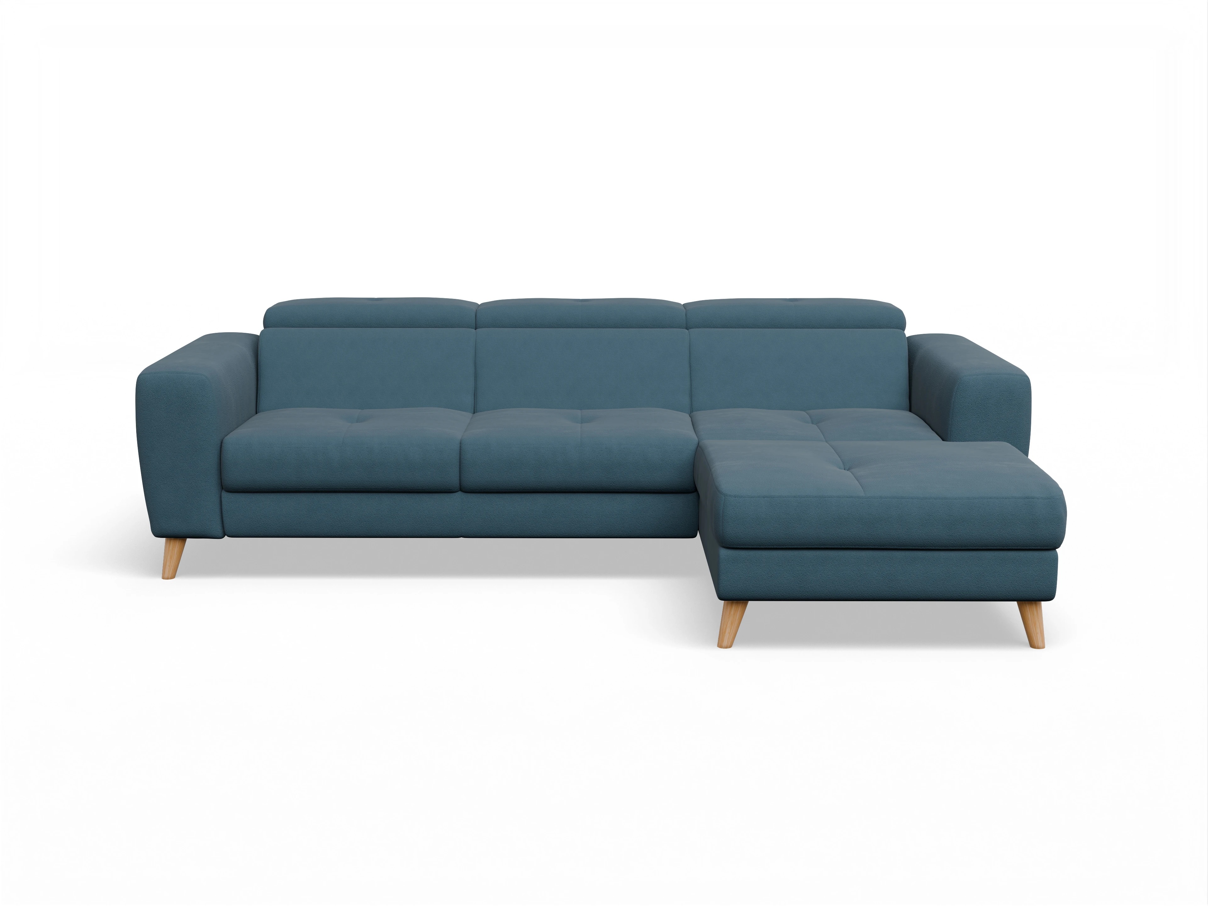 Ansicht des Produktes Capua Ecksofa rechts Abschluss offen in Stoff Blau