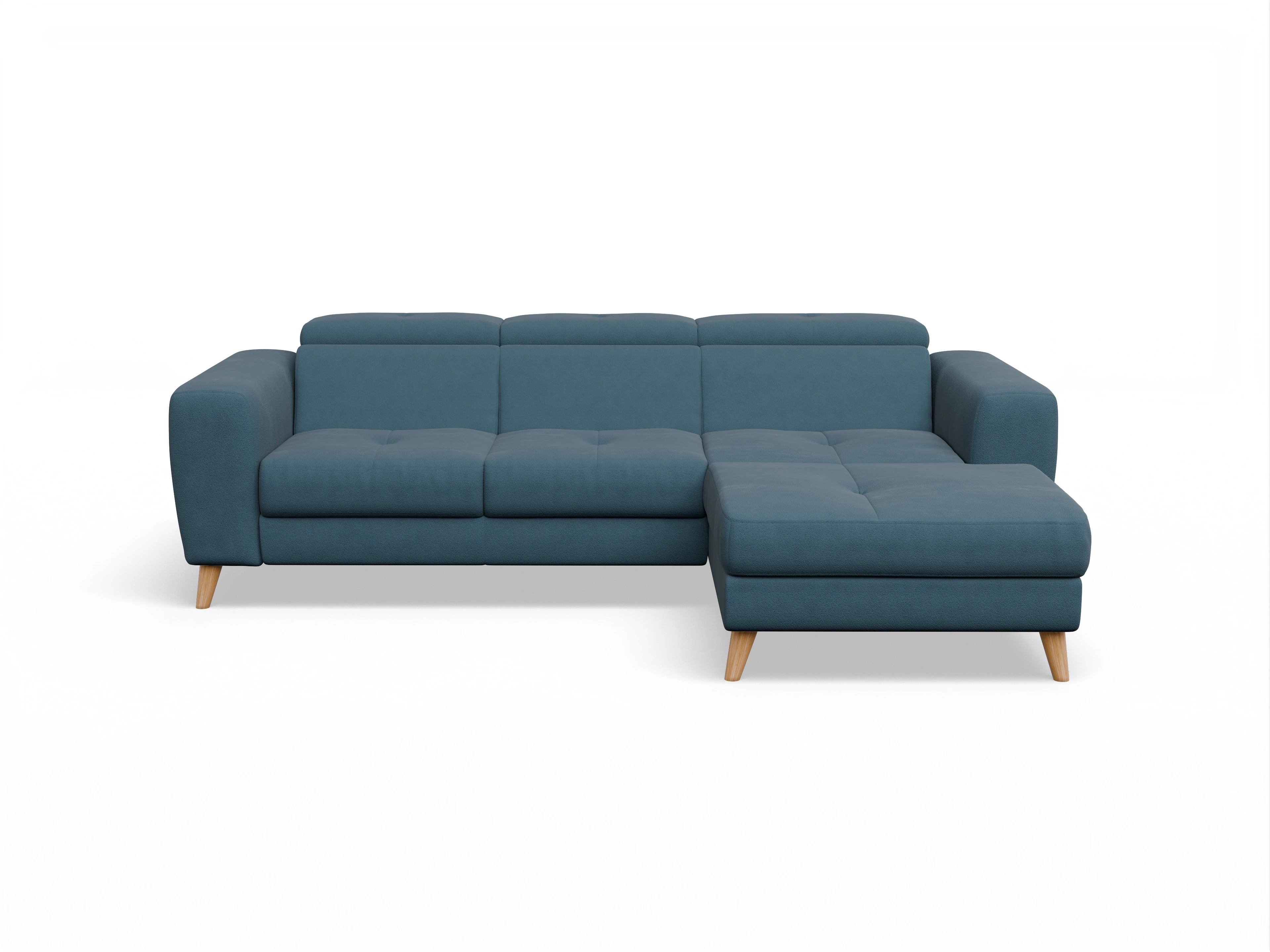 Ansicht des Produktes Capua Ecksofa rechts Abschluss offen in Stoff Blau