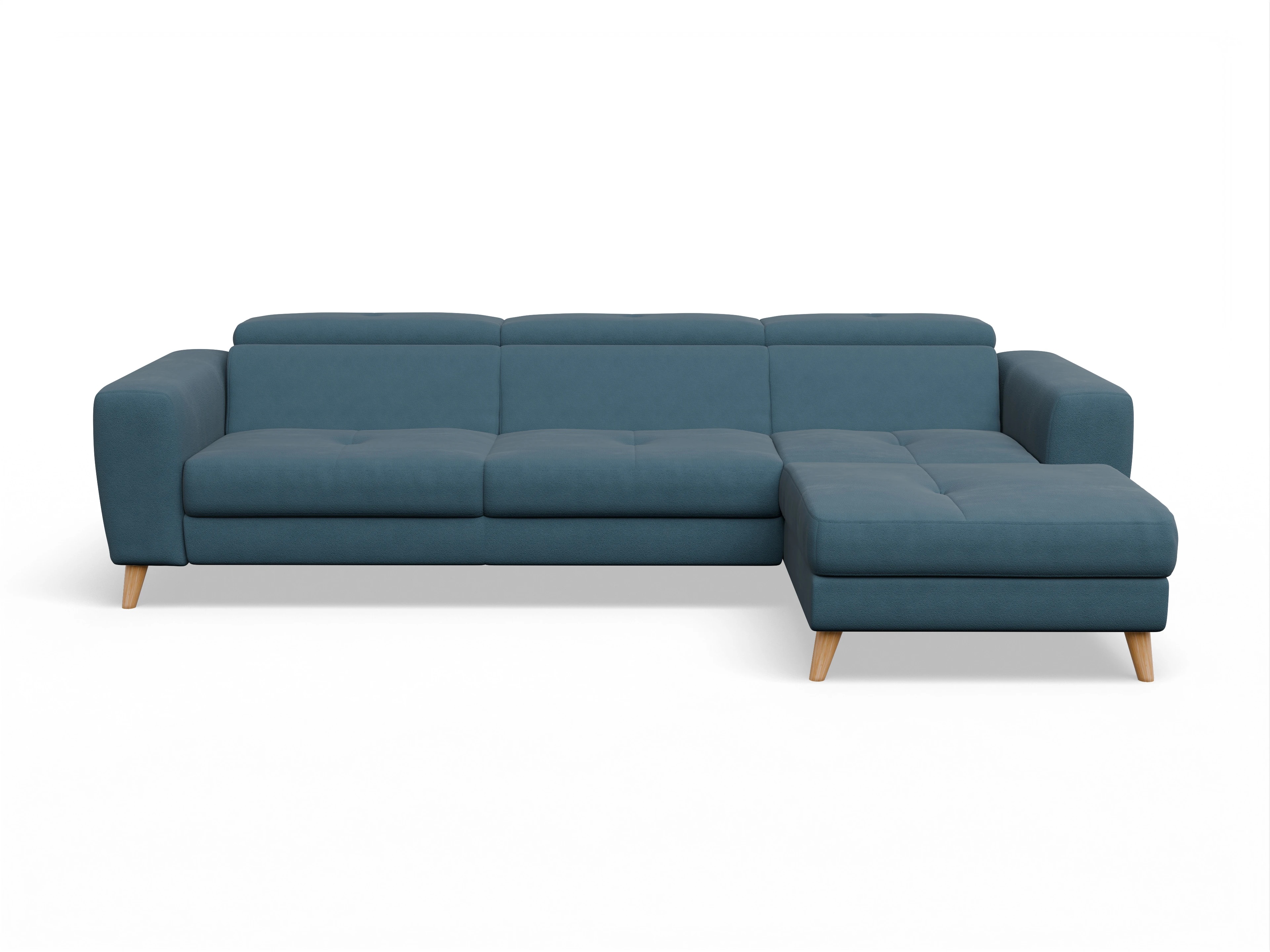 Ansicht des Produktes Capua Ecksofa rechts Abschluss offen in Stoff Blau