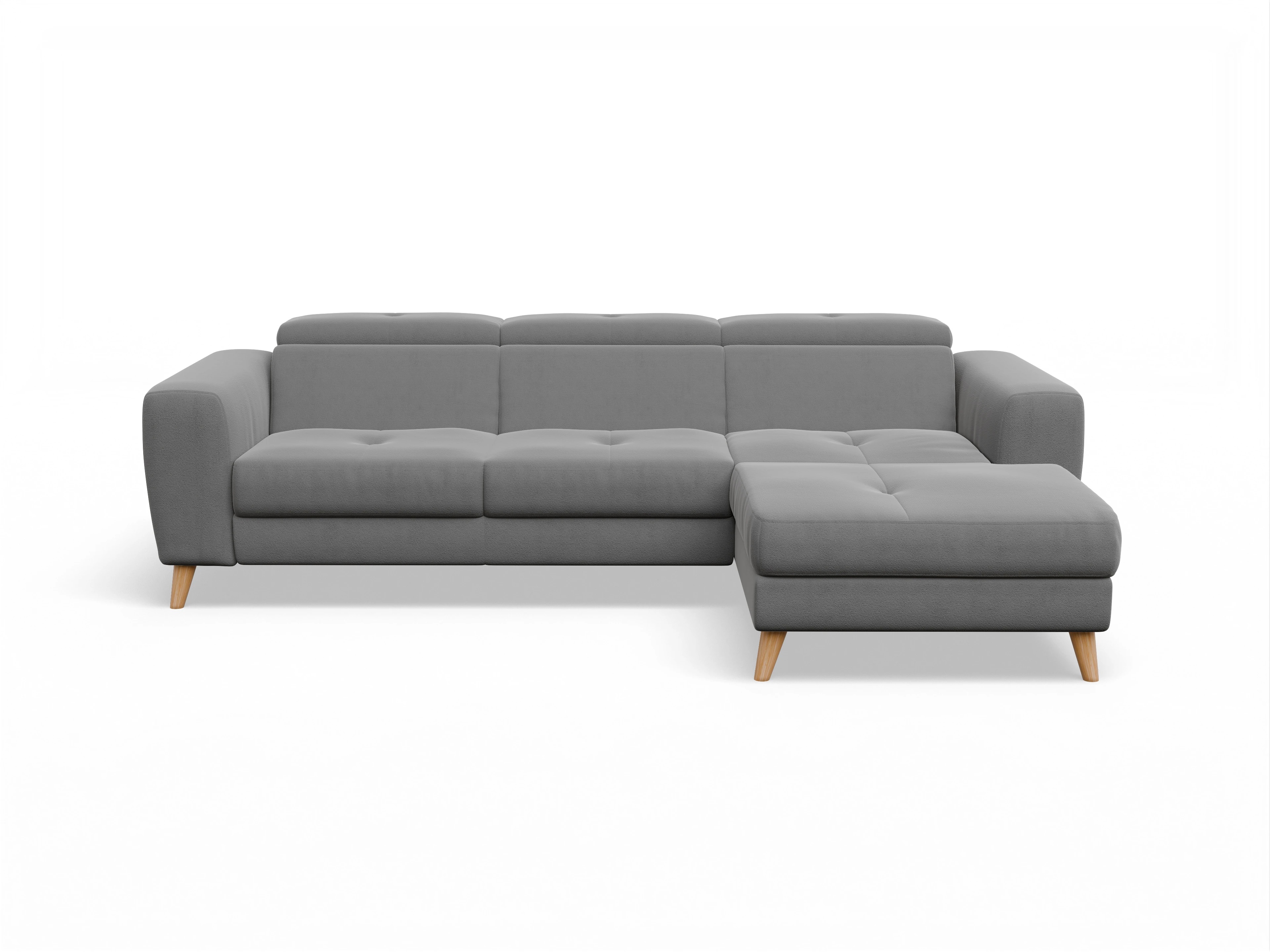 Ansicht des Produktes Capua Ecksofa rechts Abschluss offen in Stoff Grau