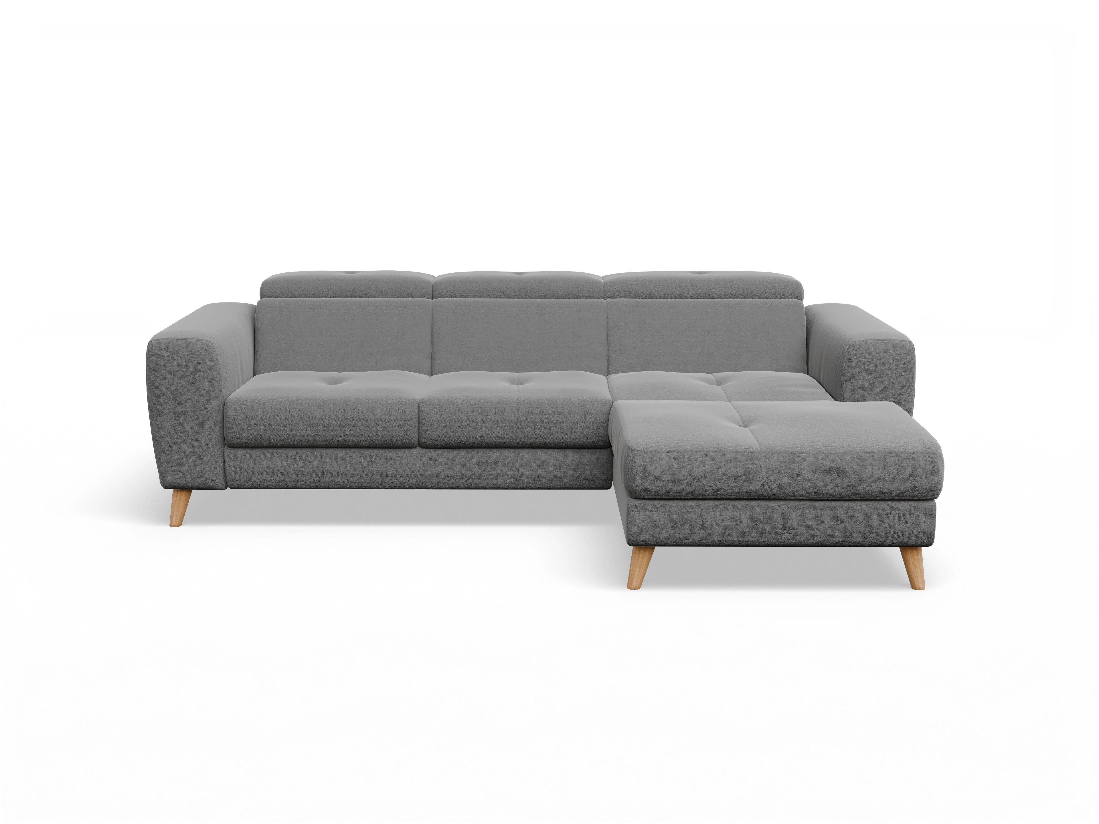 Ansicht des Produktes Capua Ecksofa rechts Abschluss offen in Stoff Grau