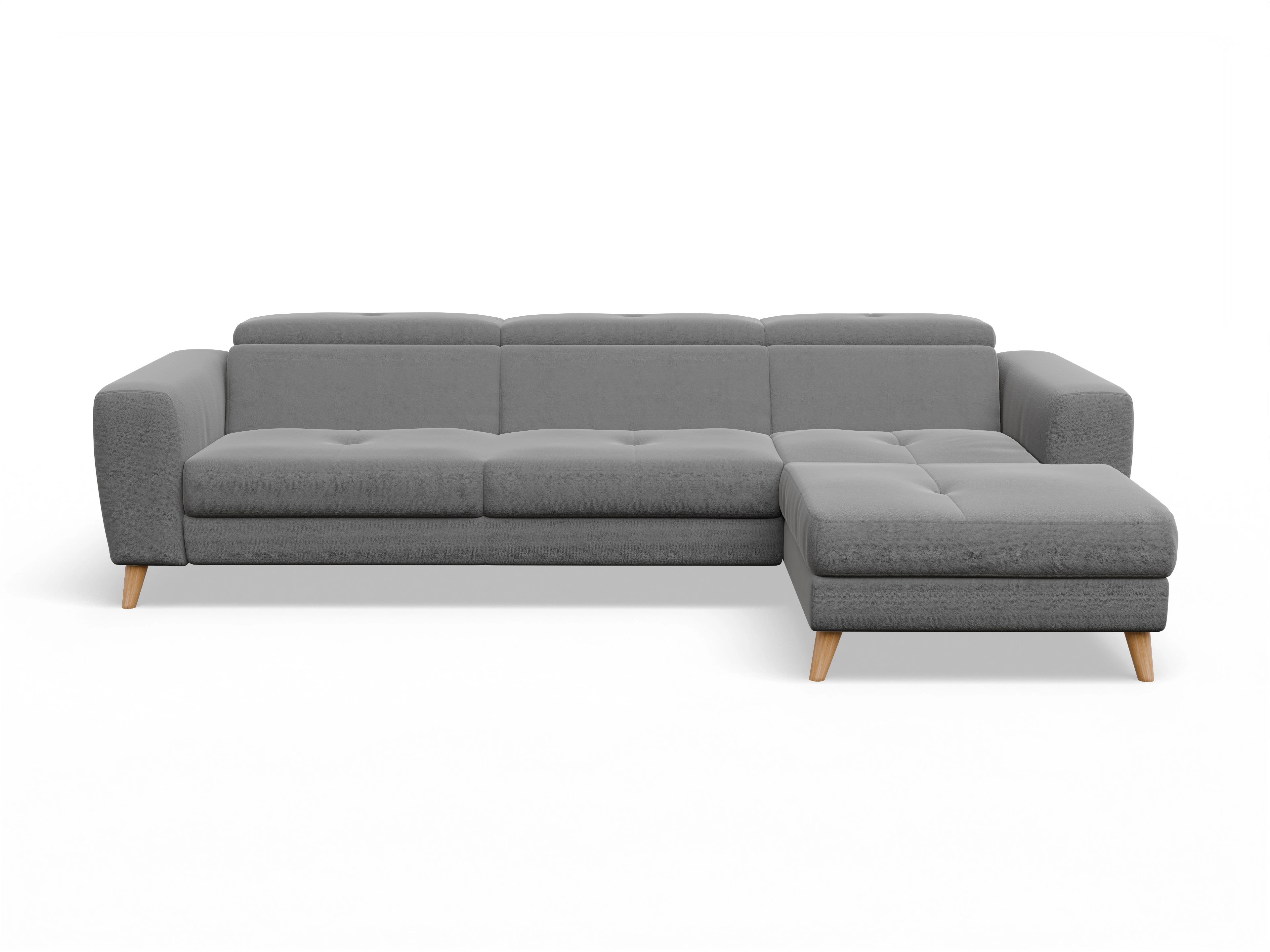 Ansicht des Produktes Capua Ecksofa rechts Abschluss offen in Stoff Grau