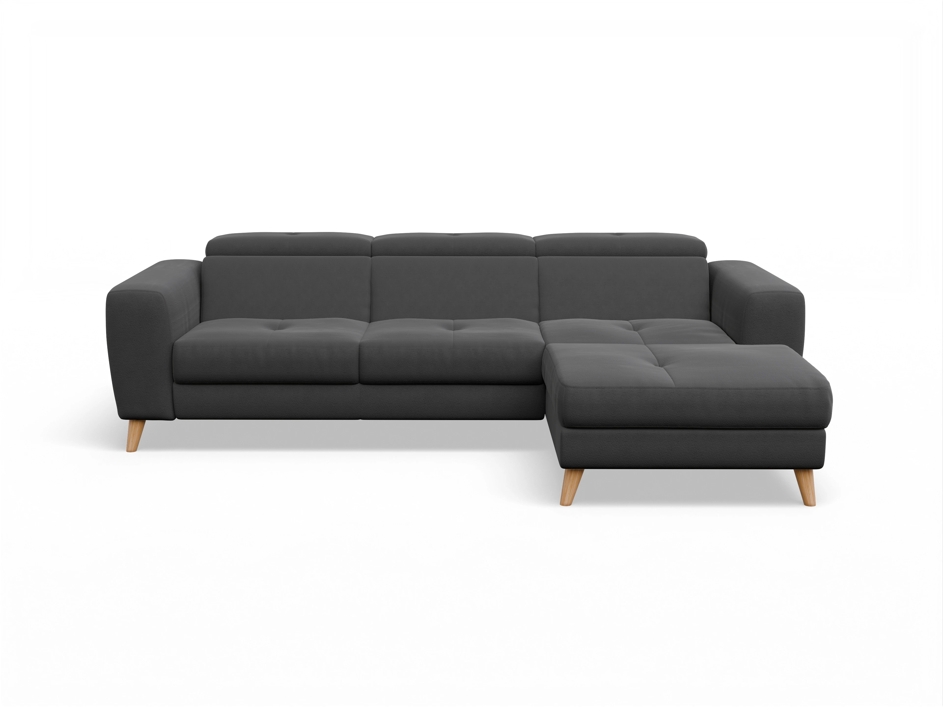 Ansicht des Produktes Capua Ecksofa rechts Abschluss offen in Stoff Grau