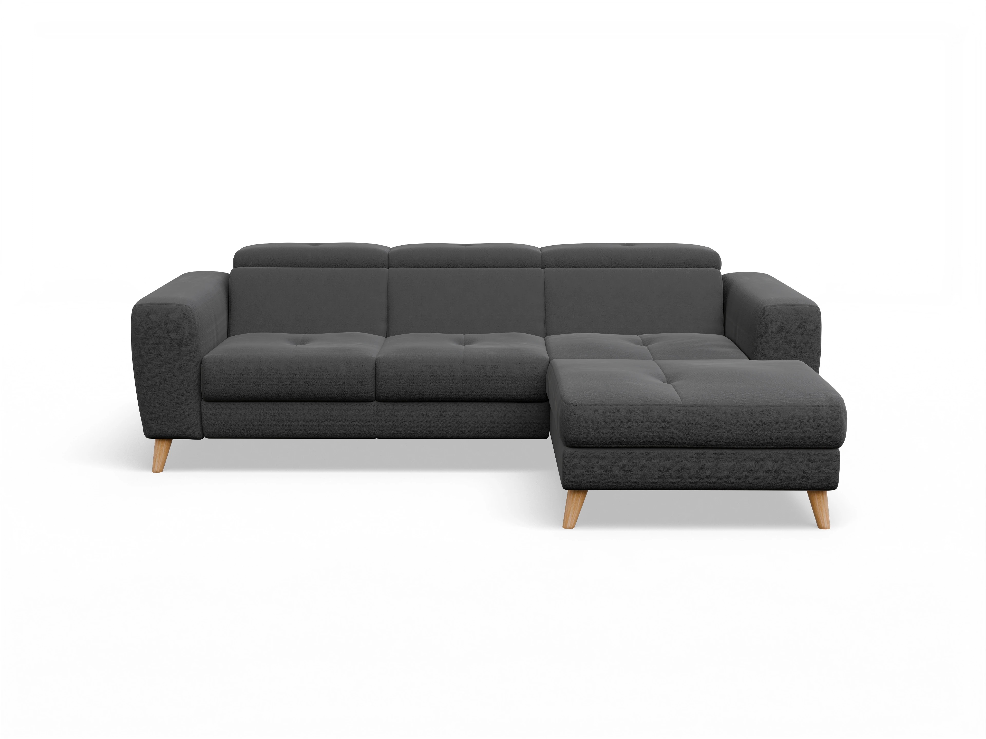 Ansicht des Produktes Capua Ecksofa rechts Abschluss offen in Stoff Grau