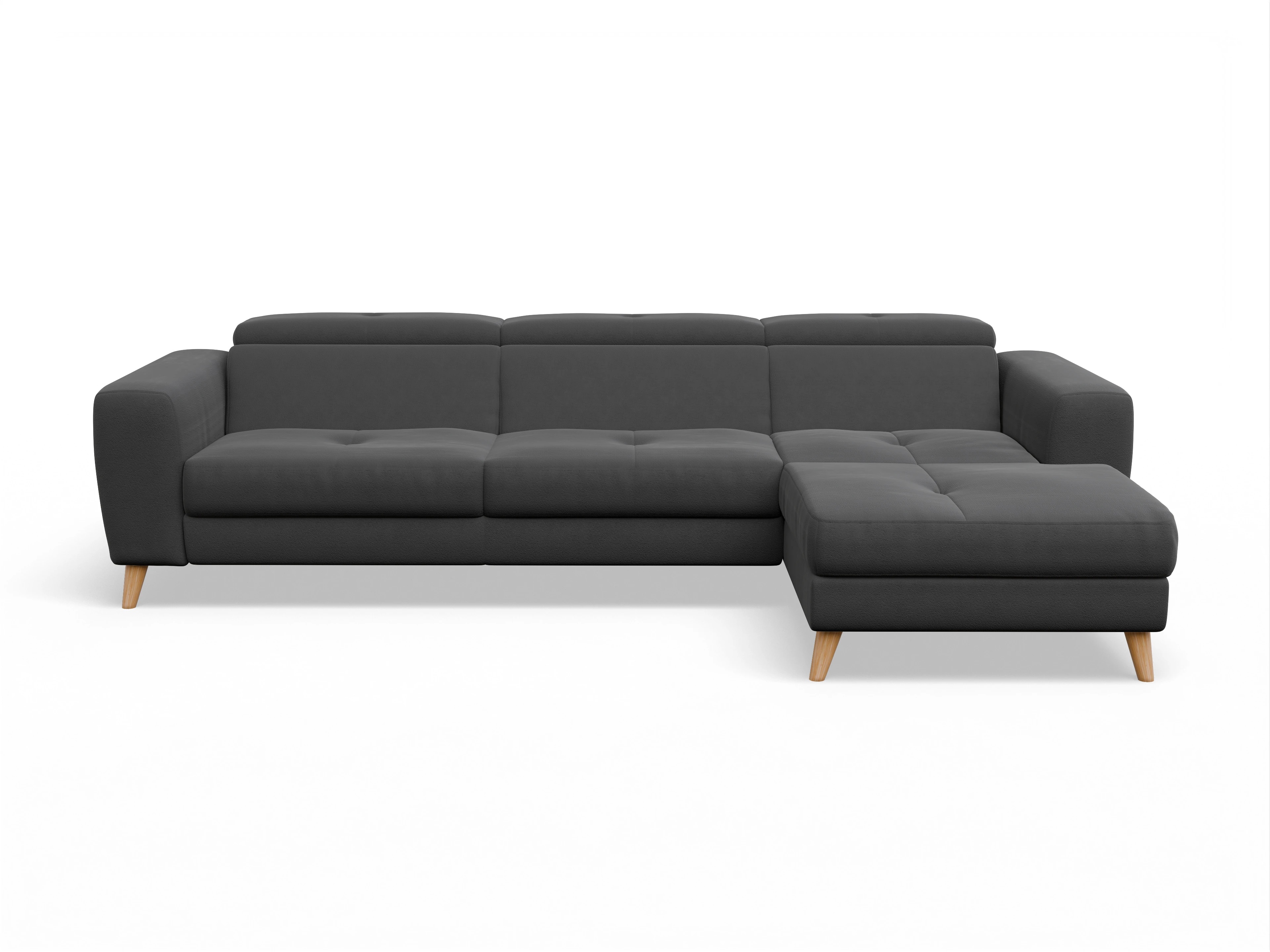 Ansicht des Produktes Capua Ecksofa rechts Abschluss offen in Stoff Grau