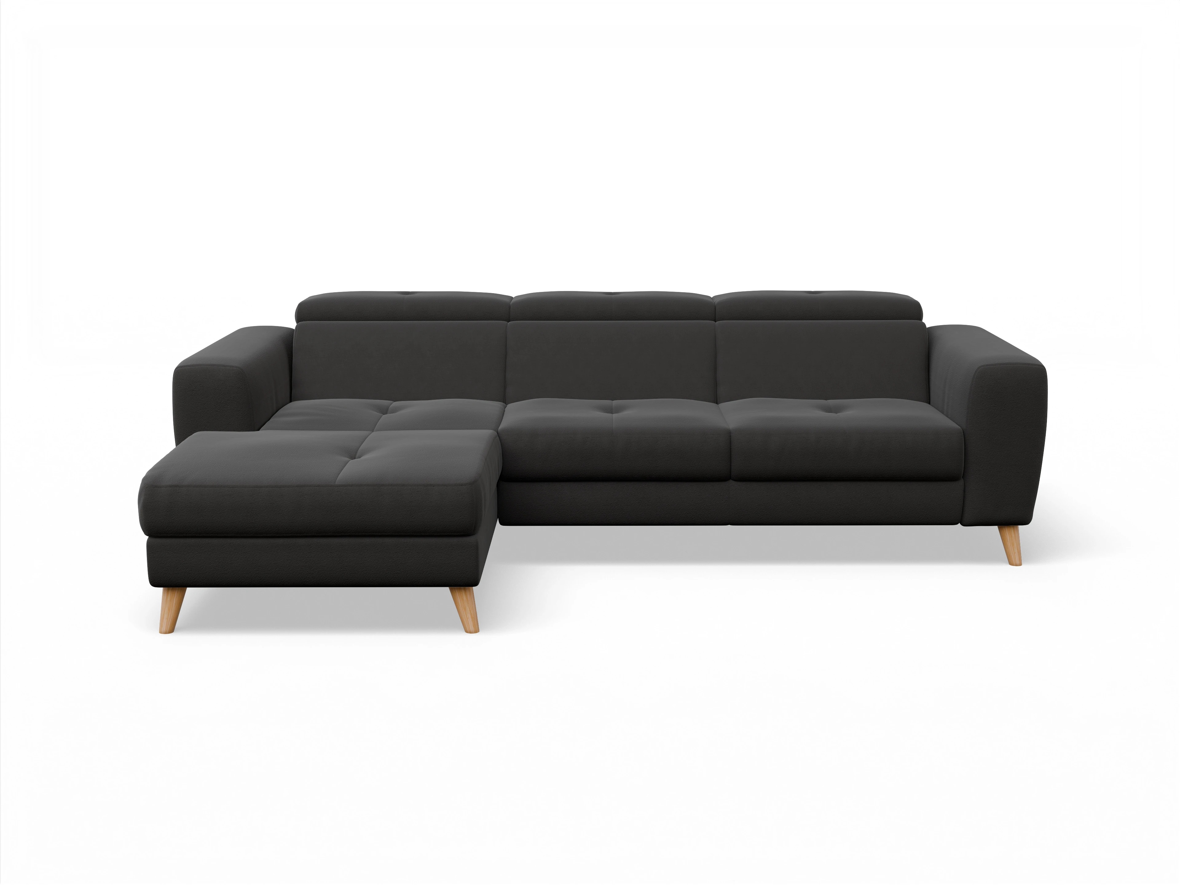 Ansicht des Produktes Capua Ecksofa links Abschluss offen in Stoff Grau