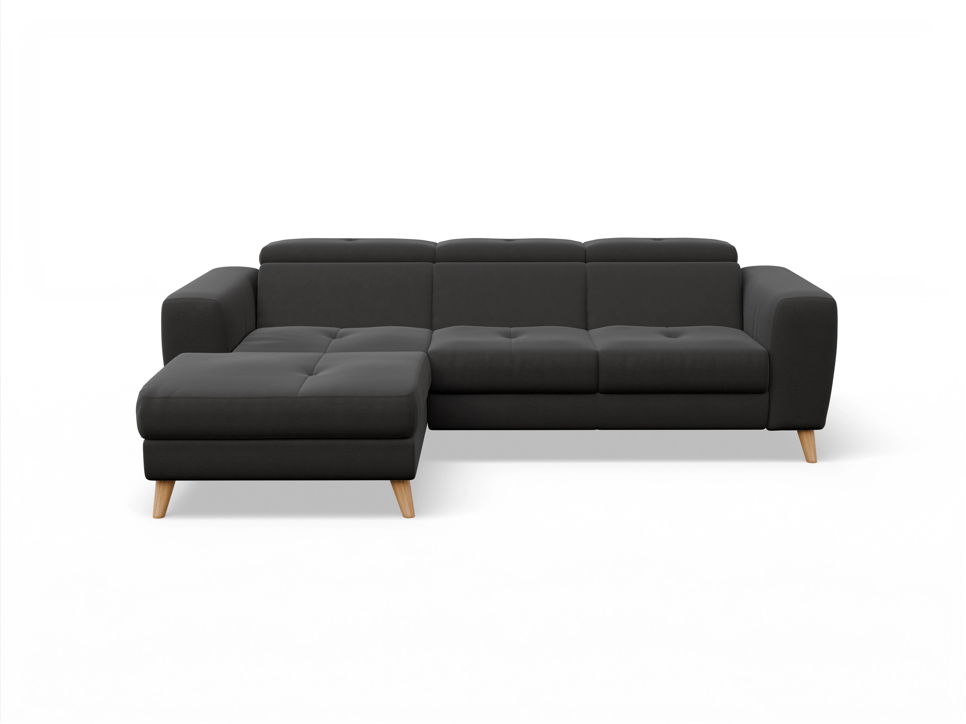 Ansicht des Produktes Capua Ecksofa links Abschluss offen in Stoff Grau