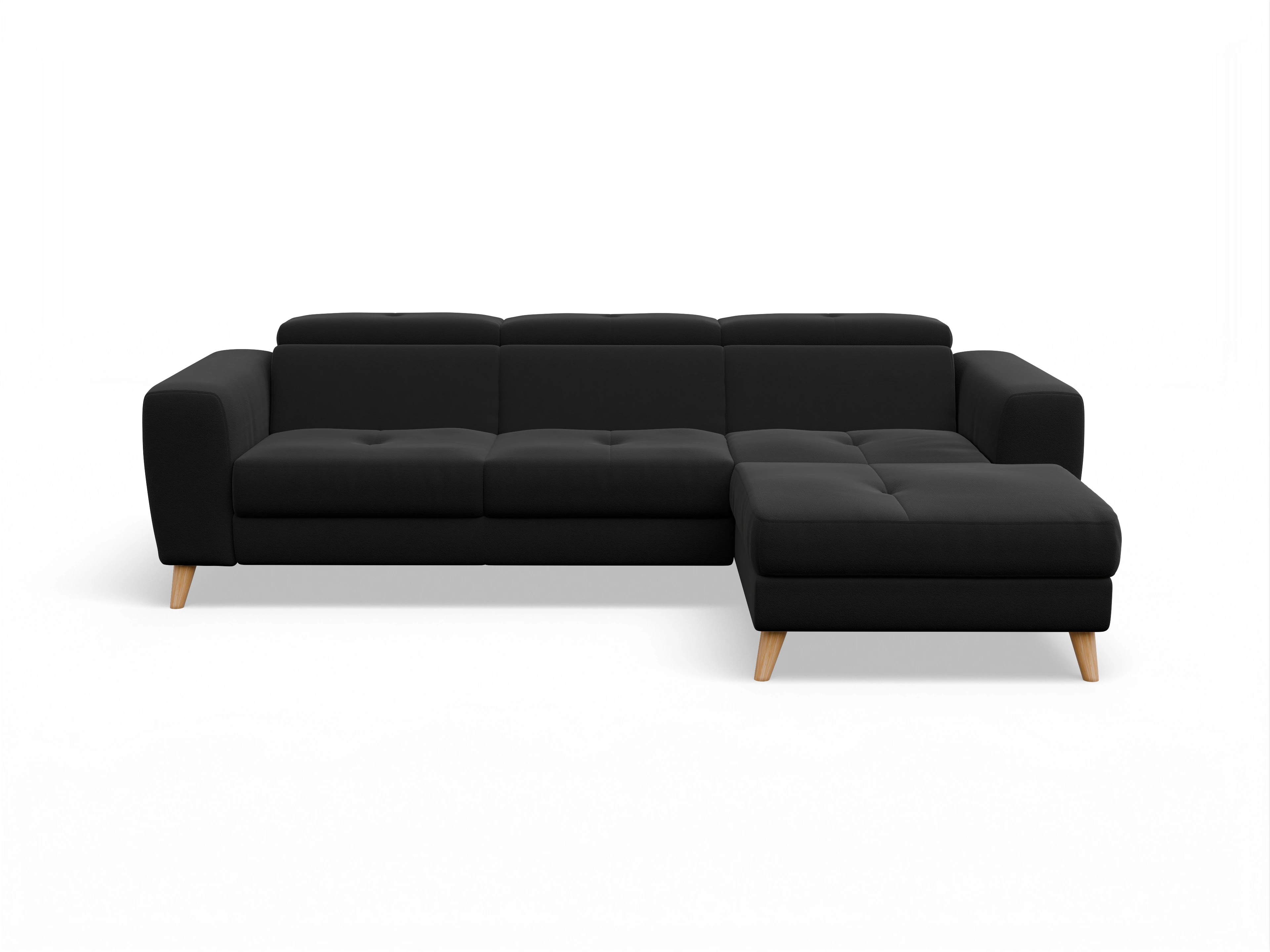 Ansicht des Produktes Capua Ecksofa rechts Abschluss offen in Stoff Schwarz