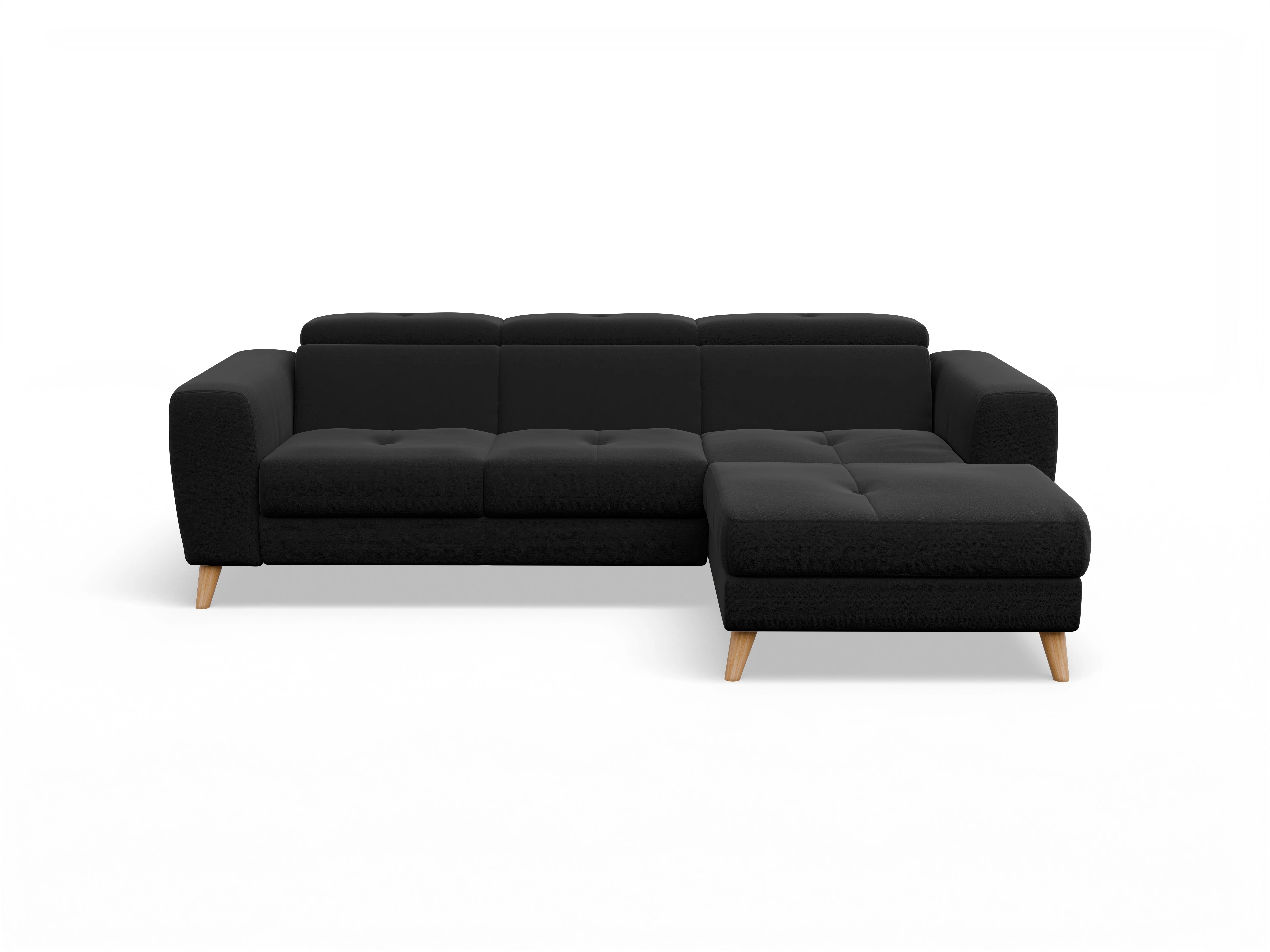 Ansicht des Produktes Capua Ecksofa rechts Abschluss offen in Stoff Schwarz