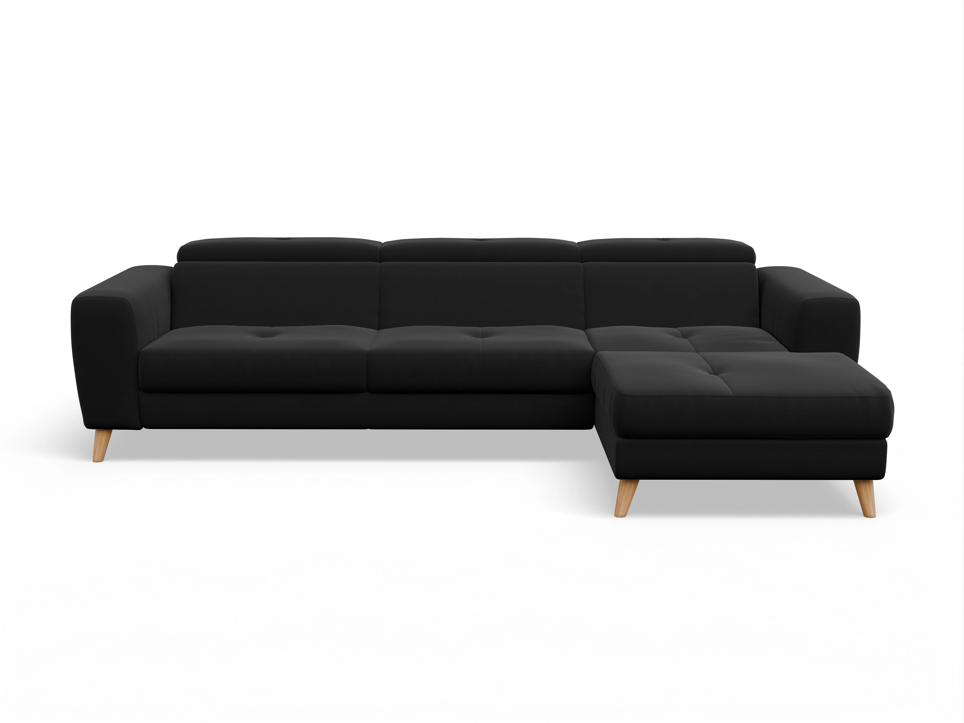 Ansicht des Produktes Capua Ecksofa rechts Abschluss offen in Stoff Schwarz