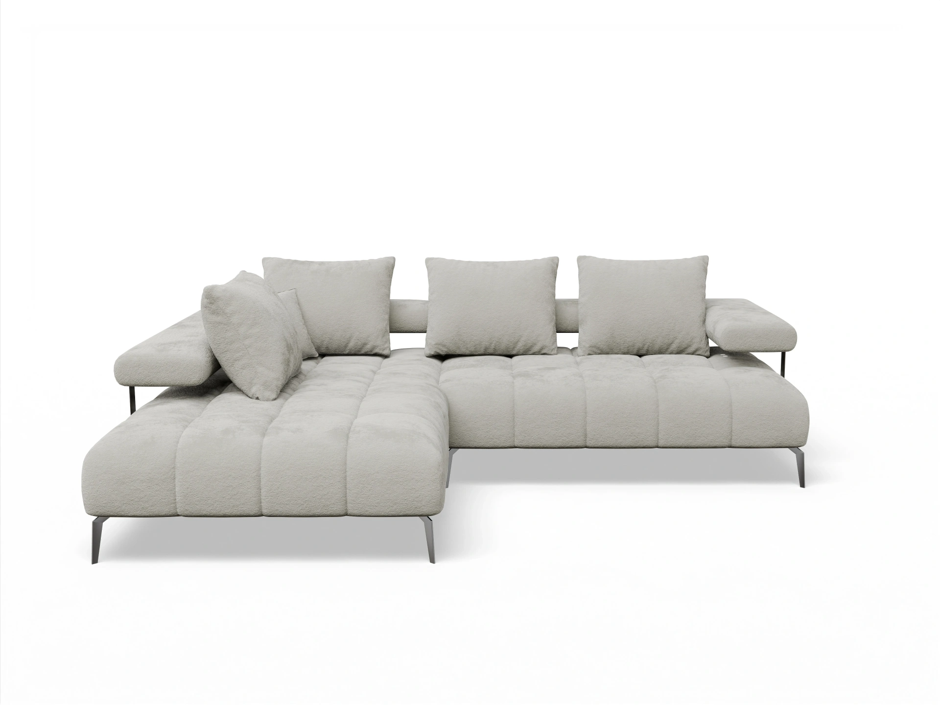Ansicht des Produktes Madrid-O Ecksofa links Abschluss offen in Stoff Beige