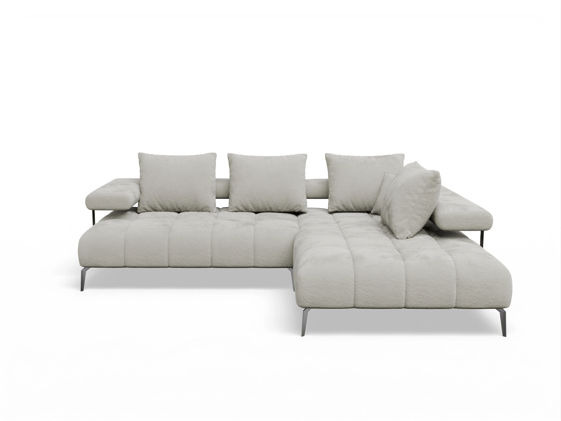 Ansicht des Produktes Madrid-O Ecksofa rechts Abschluss offen in Stoff Braun