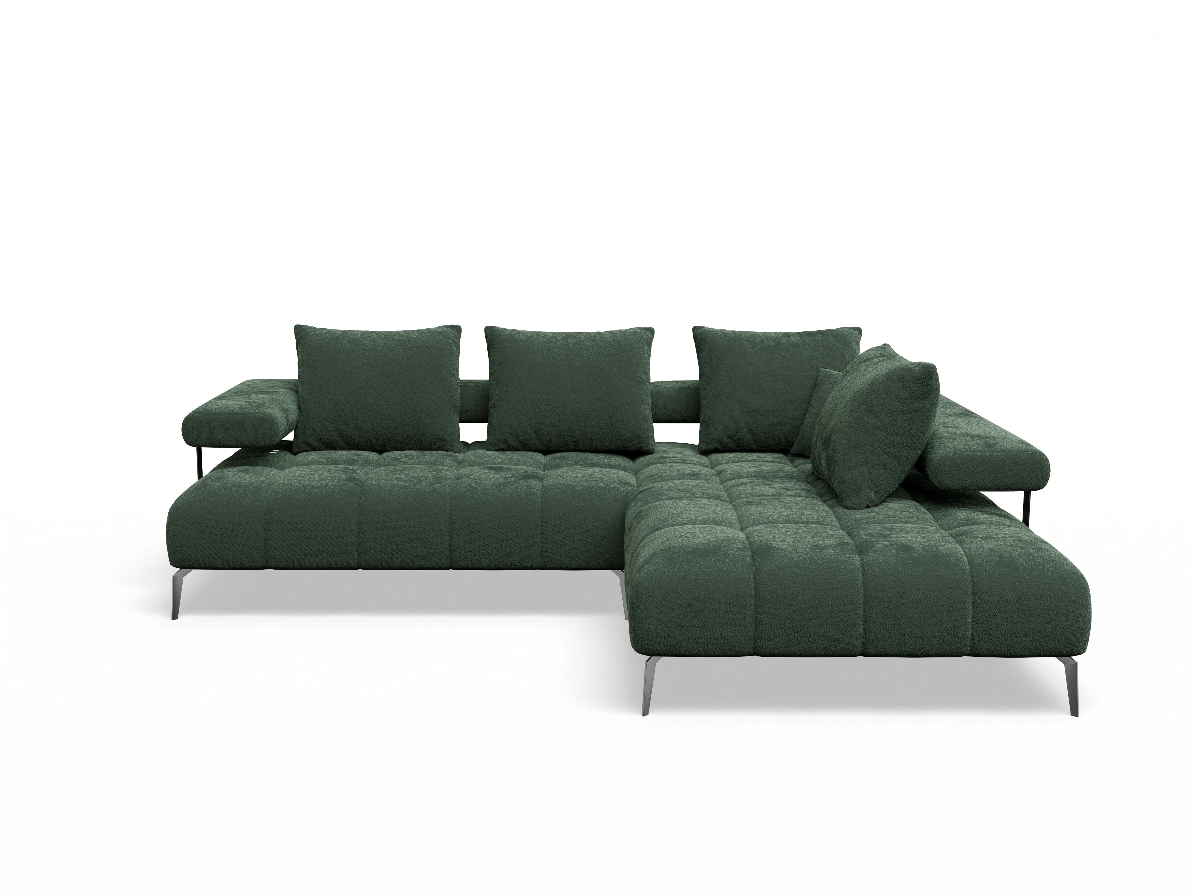 Ansicht des Produktes Madrid-O Ecksofa rechts Abschluss offen in Stoff Grün