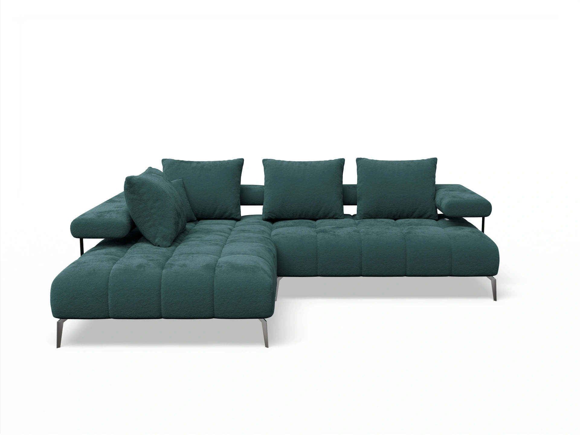 Ansicht des Produktes Madrid-O Ecksofa links Abschluss offen in Stoff Blau
