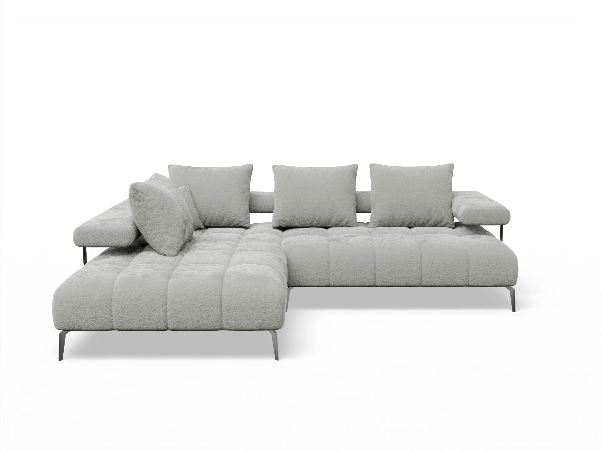 Ansicht des Produktes Madrid-O Ecksofa links Abschluss offen in Stoff Grau