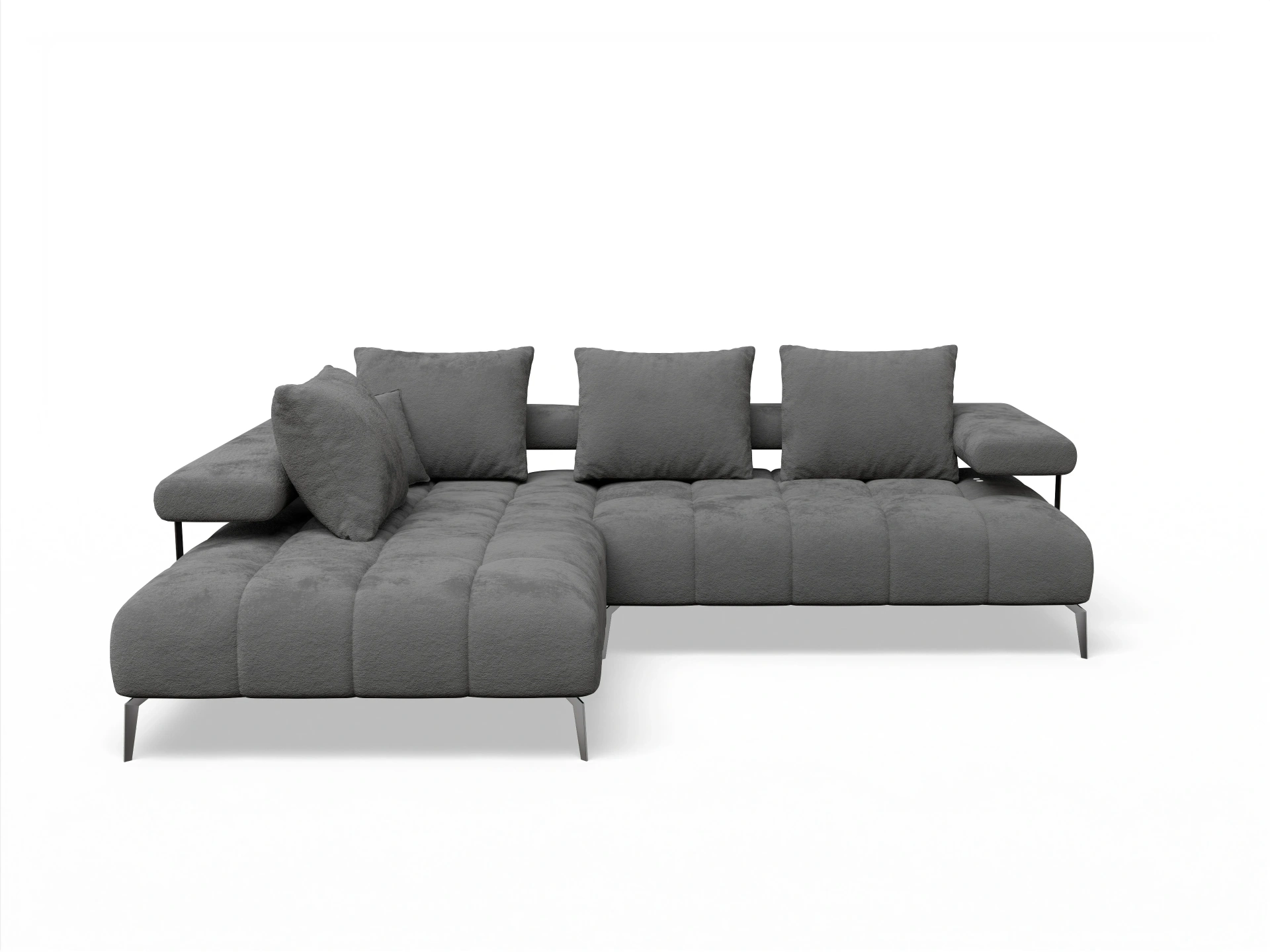 Ansicht des Produktes Madrid-O Ecksofa links Abschluss offen in Stoff Grau
