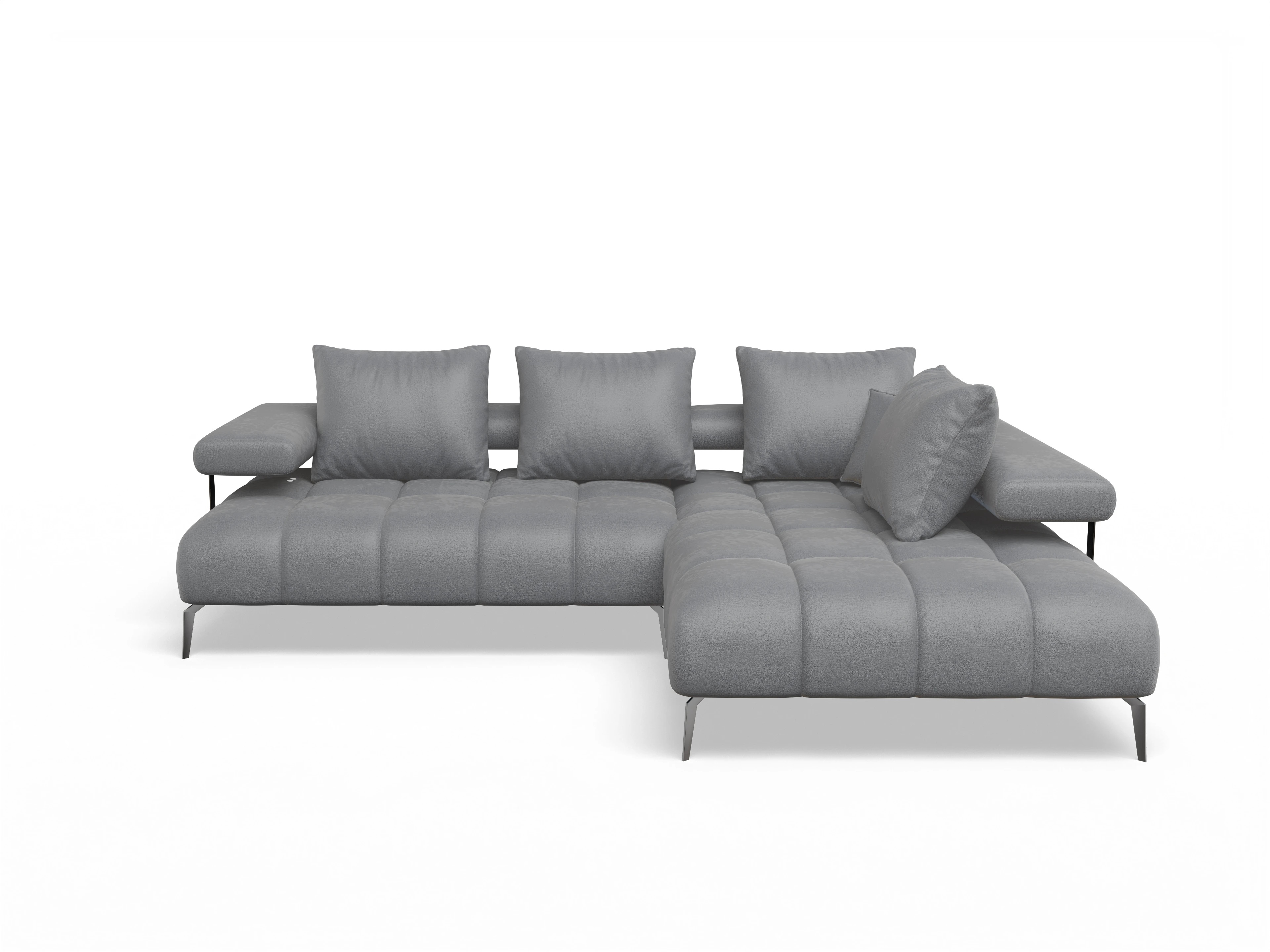 Ansicht des Produktes Madrid-O Ecksofa rechts Abschluss offen in Stoff Grau