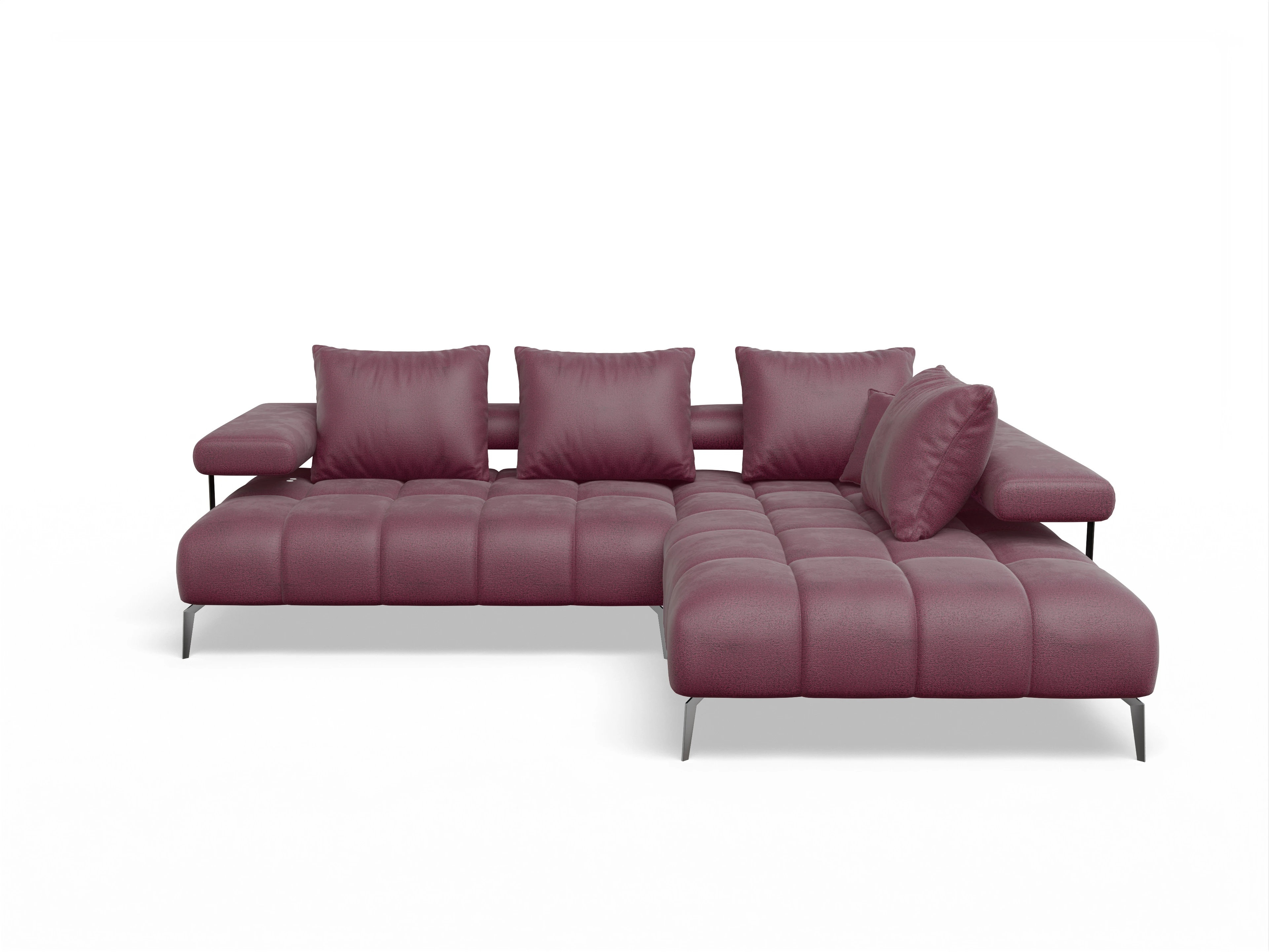 Ansicht des Produktes Madrid-O Ecksofa rechts Abschluss offen in Stoff Rot