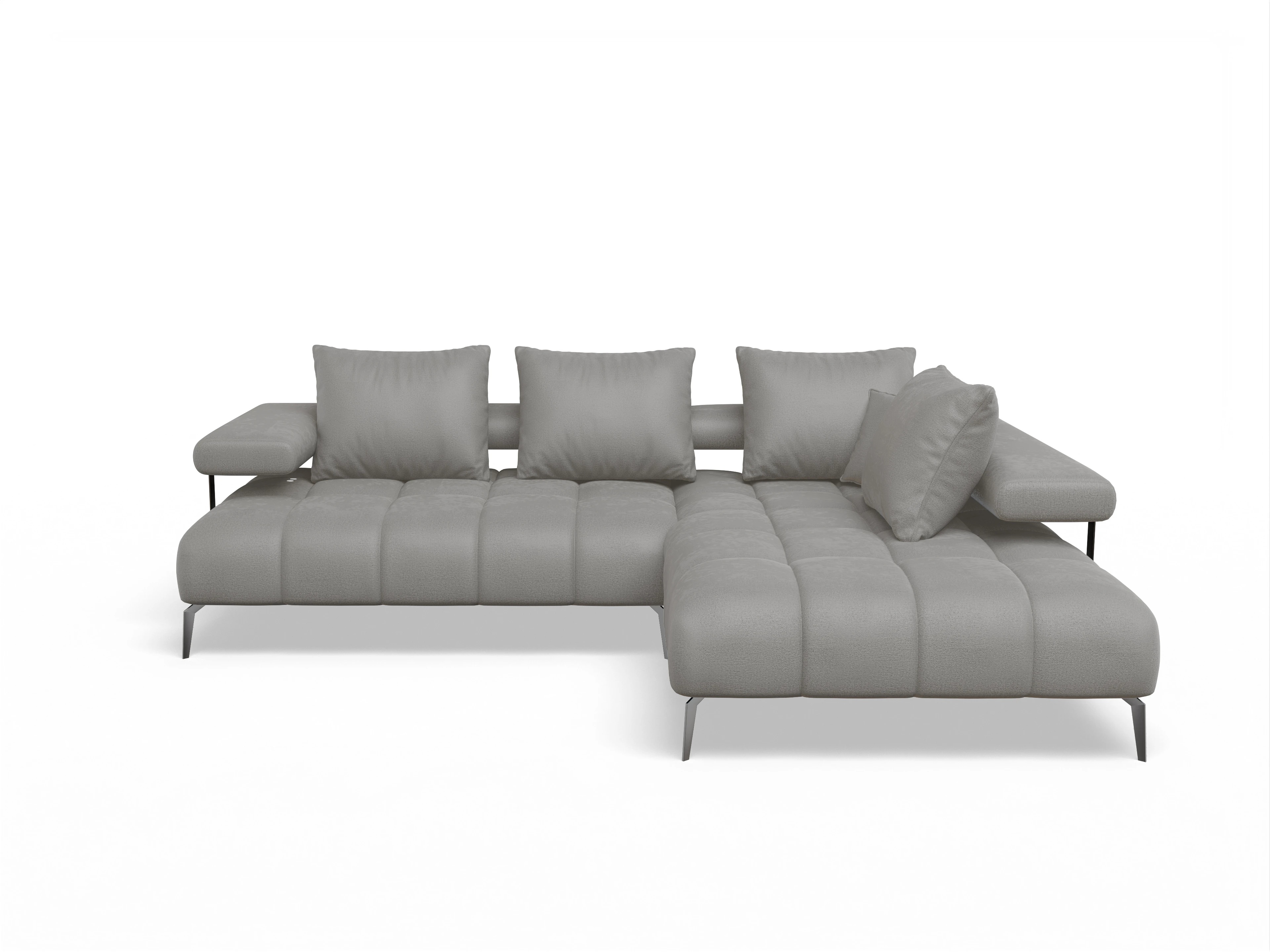 Ansicht des Produktes Madrid-O Ecksofa rechts Abschluss offen in Stoff Braun