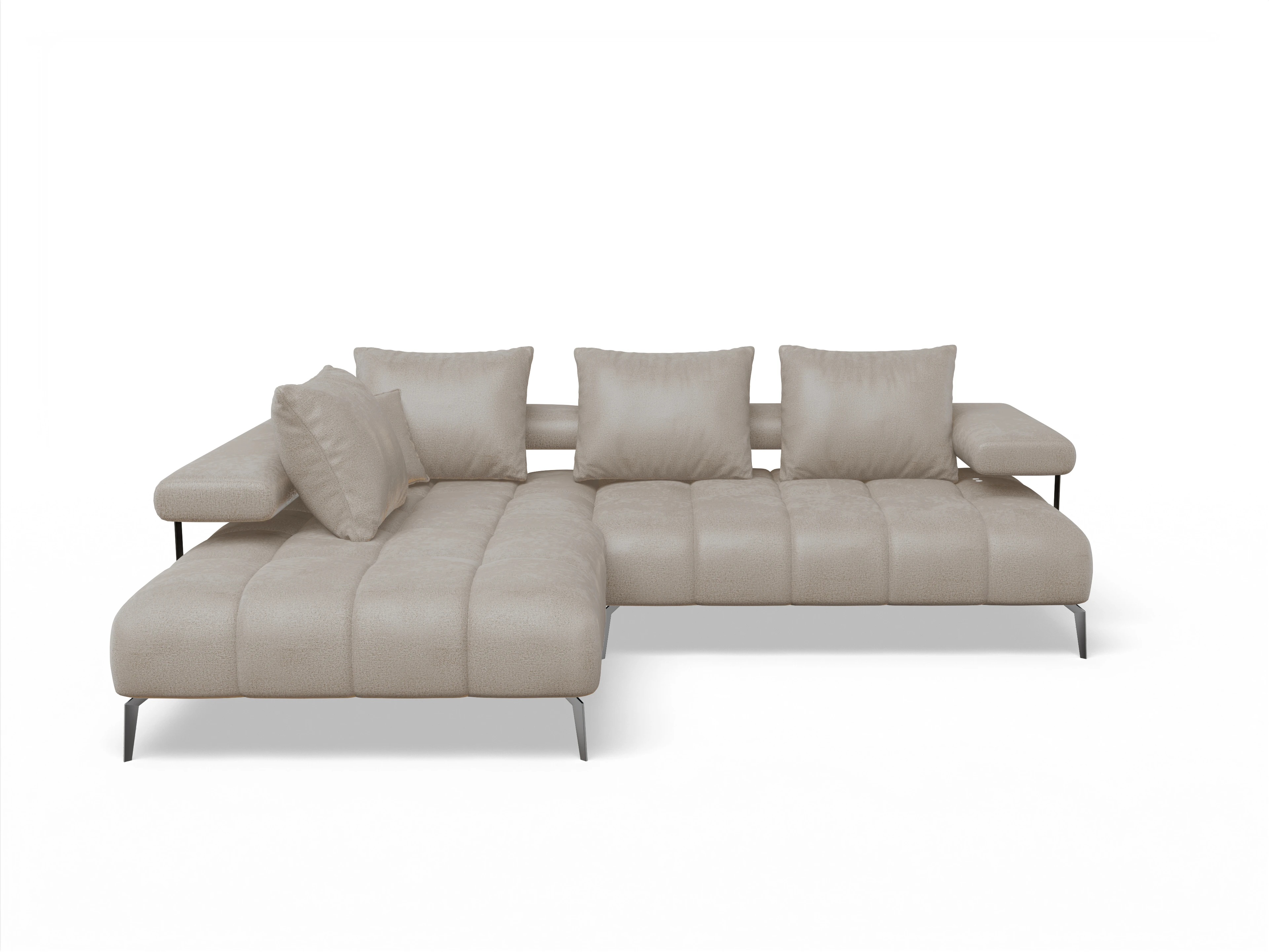 Ansicht des Produktes Madrid-O Ecksofa links Abschluss offen in Stoff Beige