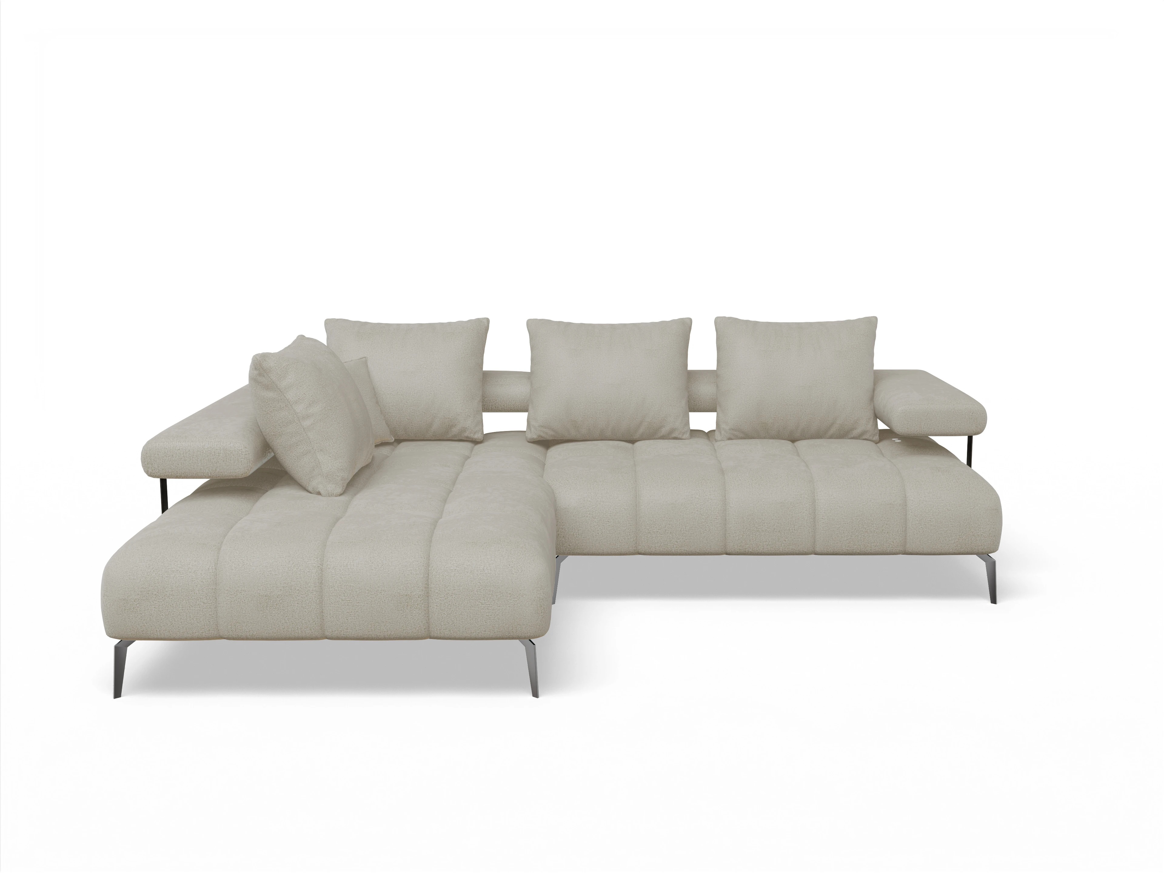 Ansicht des Produktes Madrid-O Ecksofa links Abschluss offen in Stoff Beige