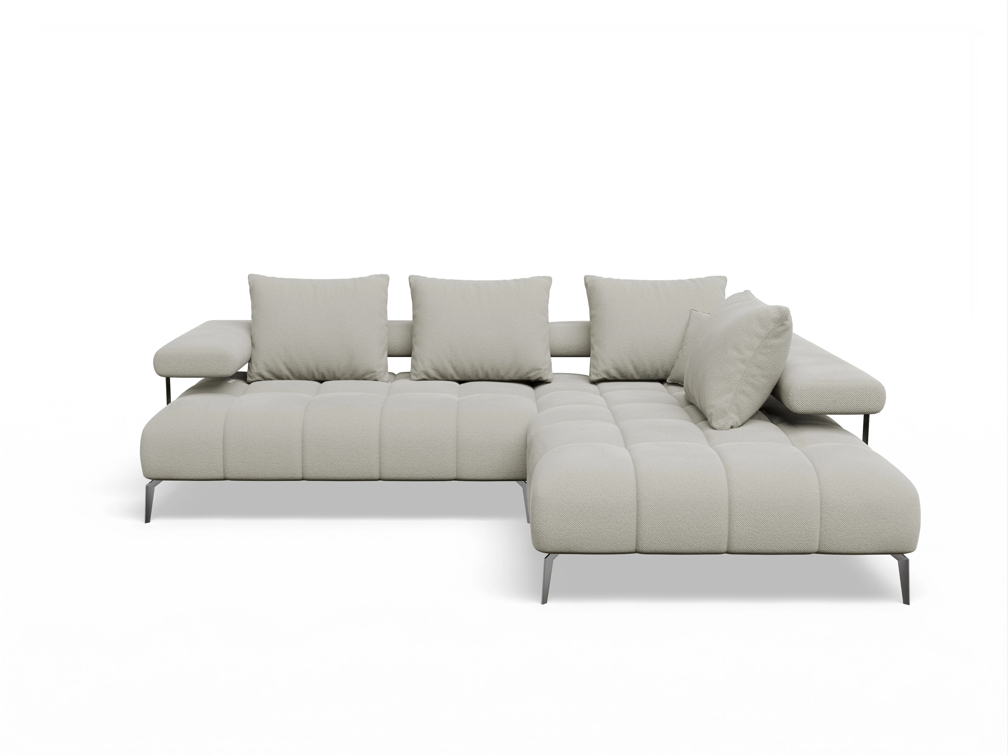 Ansicht des Produktes Madrid-O Ecksofa rechts Abschluss offen in Stoff Beige