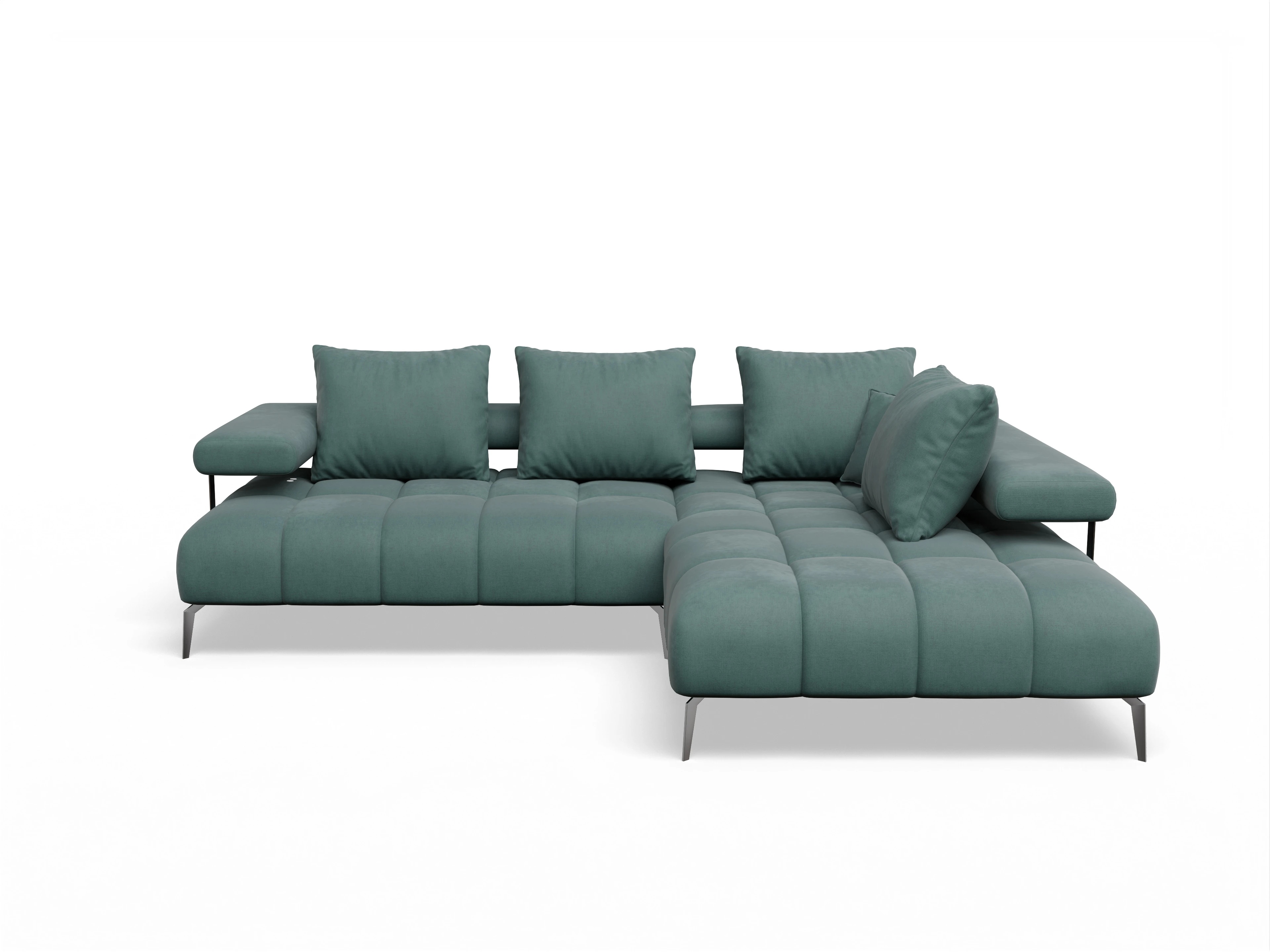 Ansicht des Produktes Madrid-O Ecksofa rechts Abschluss offen in Stoff Blau