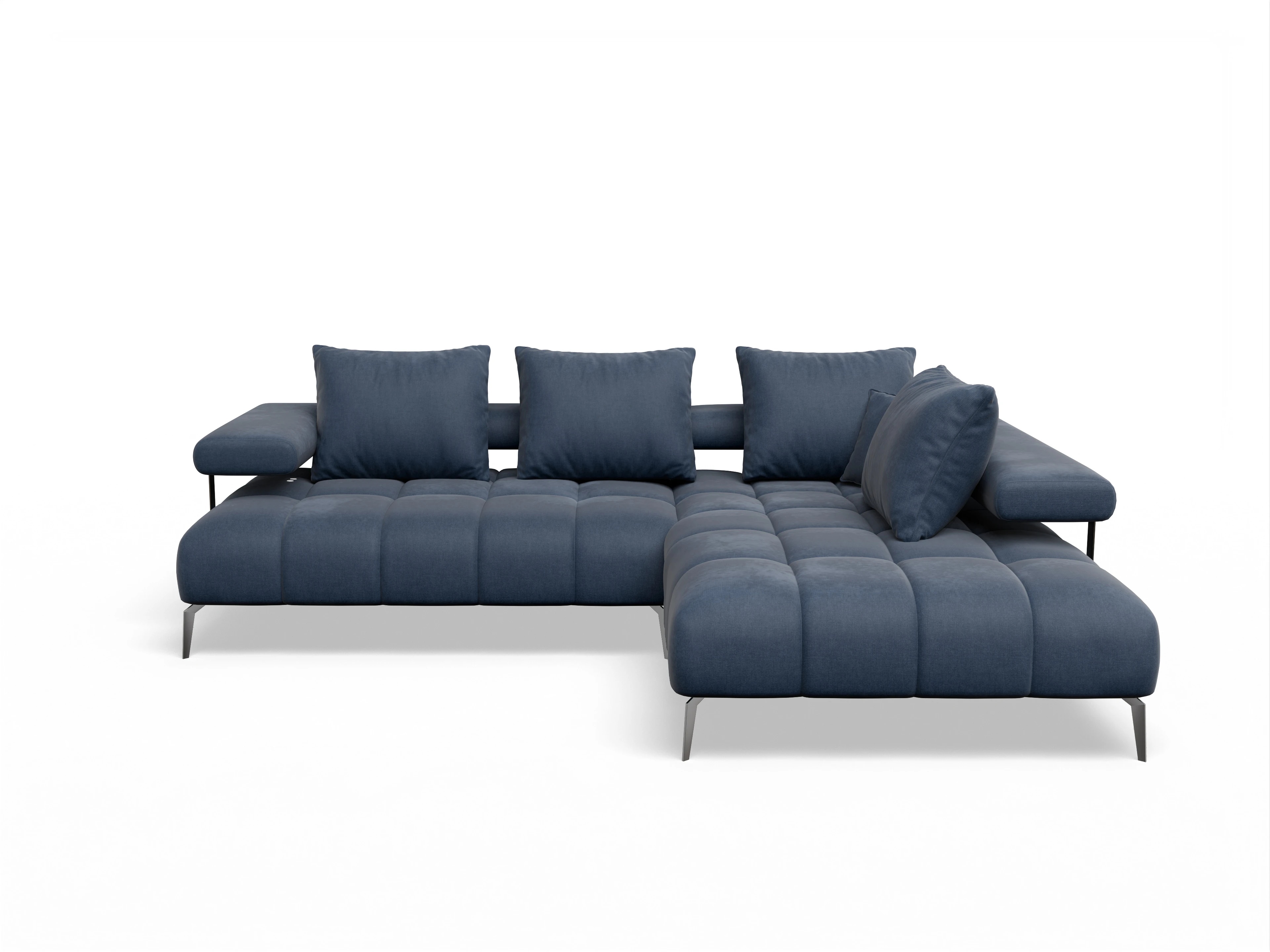 Ansicht des Produktes Madrid-O Ecksofa rechts Abschluss offen in Stoff Blau