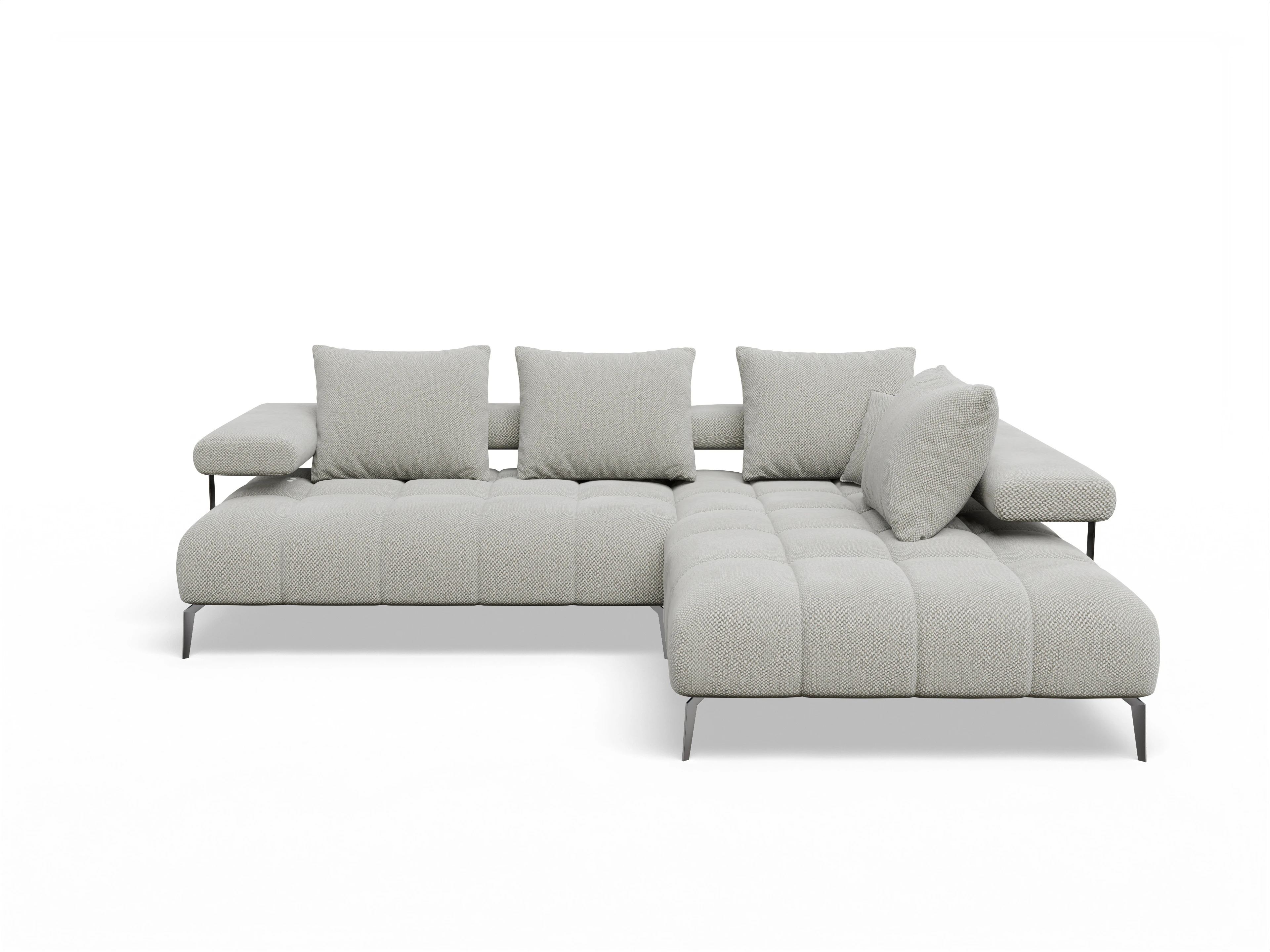 Ansicht des Produktes Madrid-O Ecksofa rechts Abschluss offen in Stoff Beige