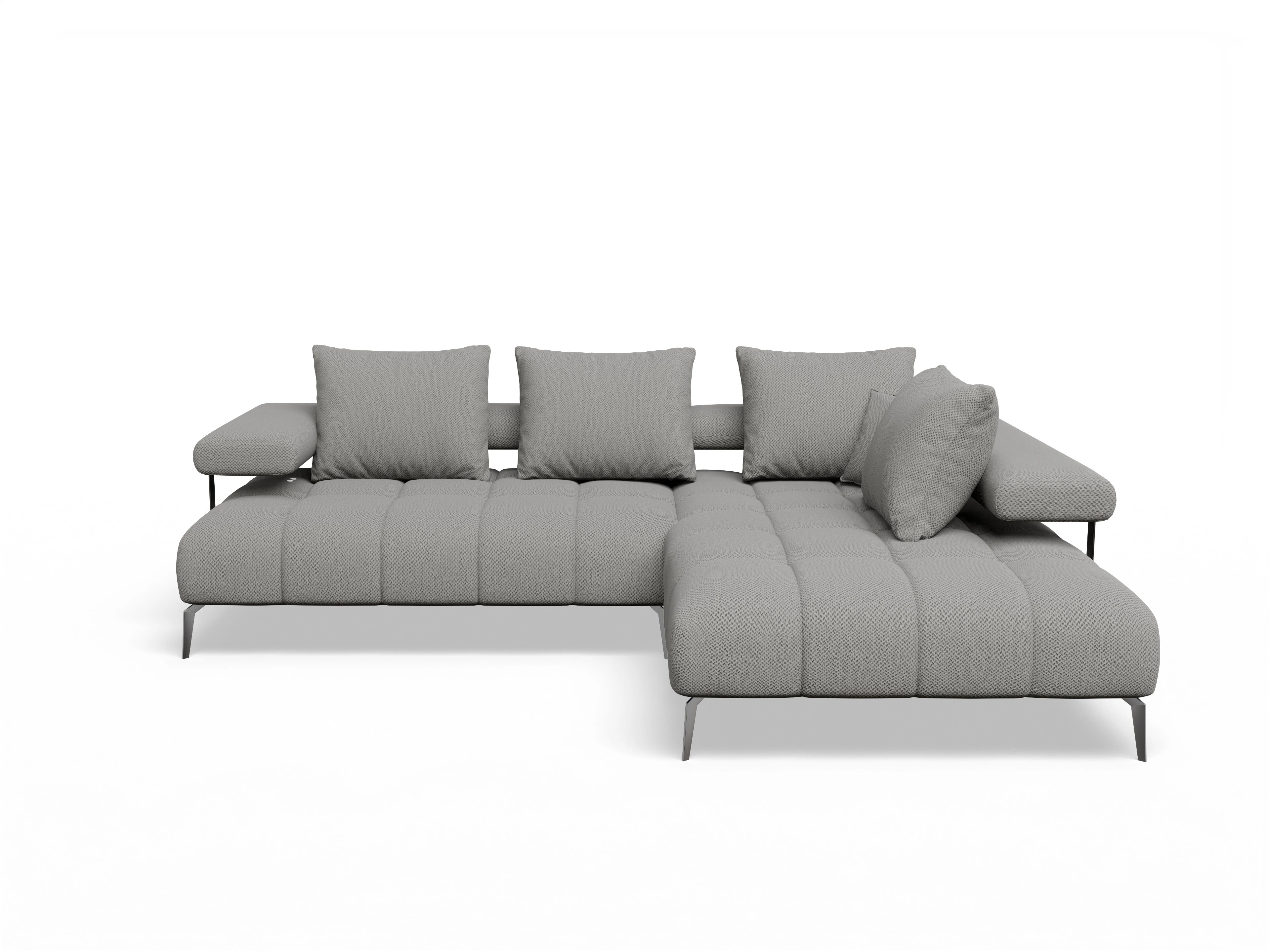 Ansicht des Produktes Madrid-O Ecksofa rechts Abschluss offen in Stoff Grau