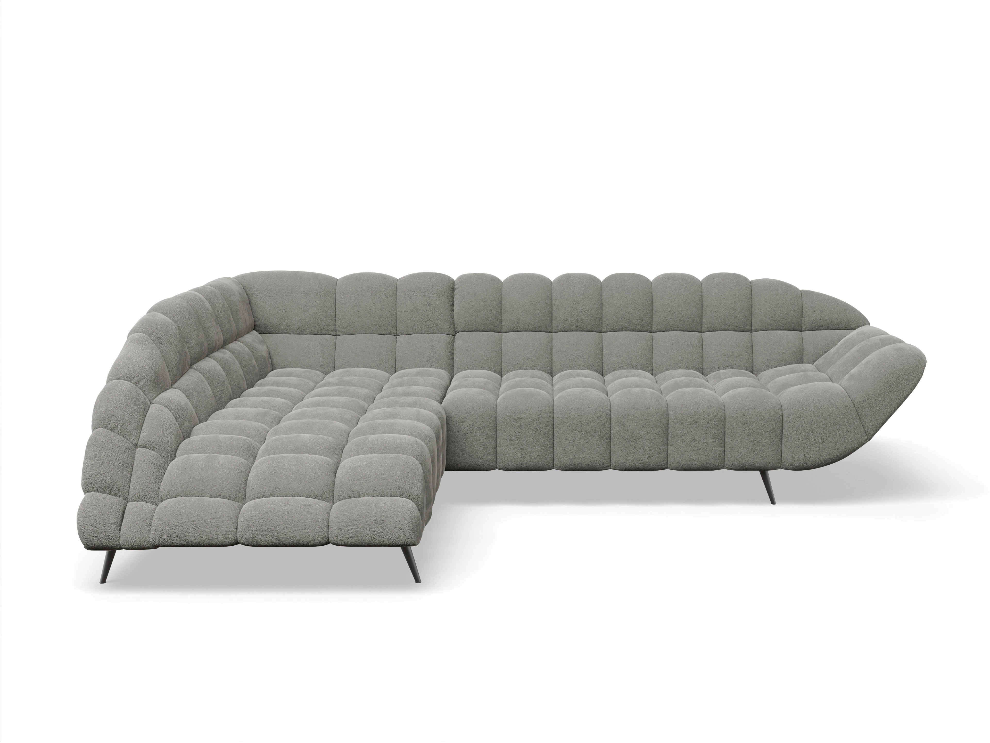 Ansicht des Produktes Girona-O Ecksofa links Abschluss offen in Stoff Braun