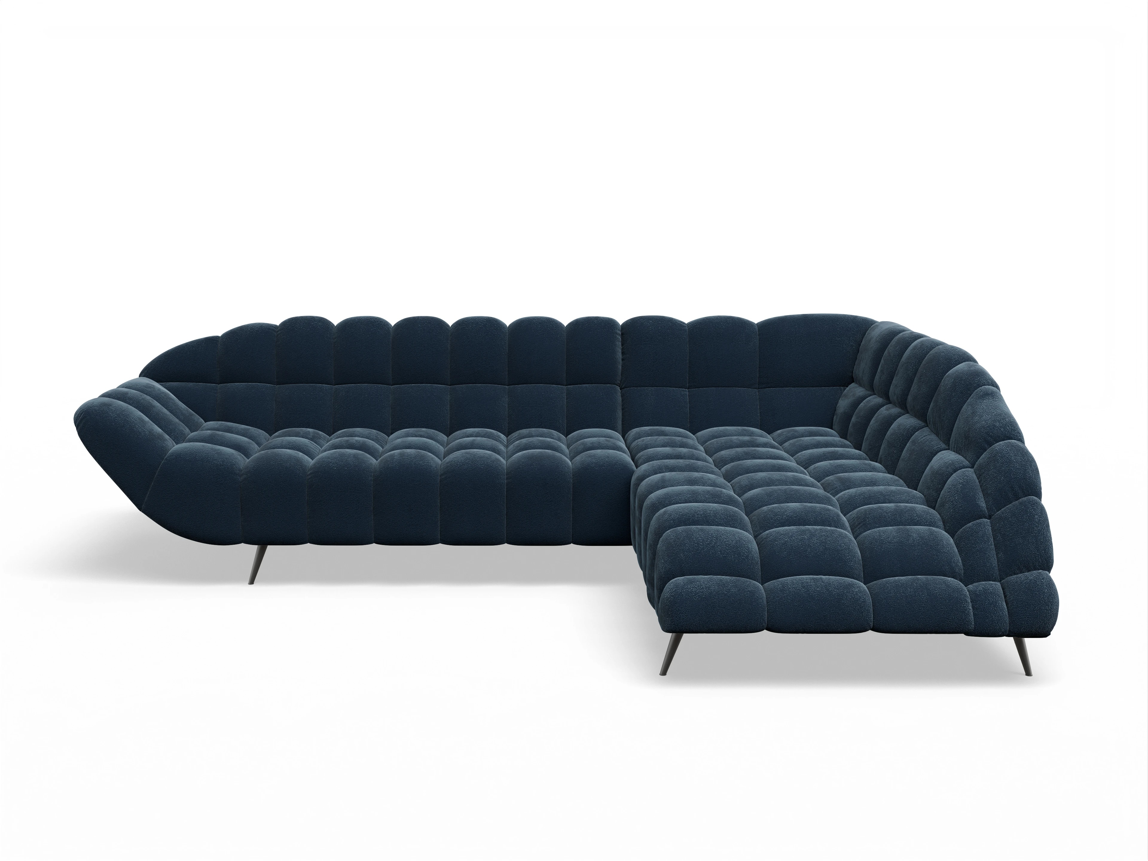 Ansicht des Produktes Girona-O Ecksofa rechts Abschluss offen in Stoff Blau