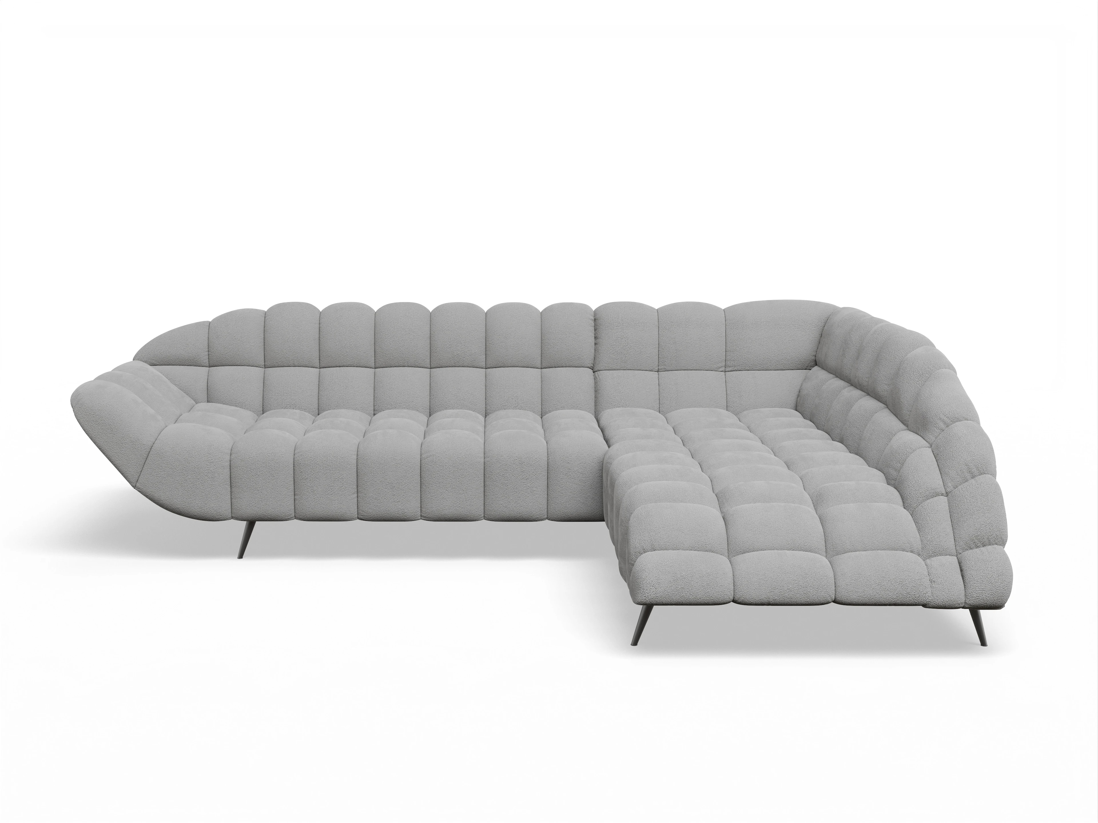 Ansicht des Produktes Girona-O Ecksofa rechts Abschluss offen in Stoff Grau