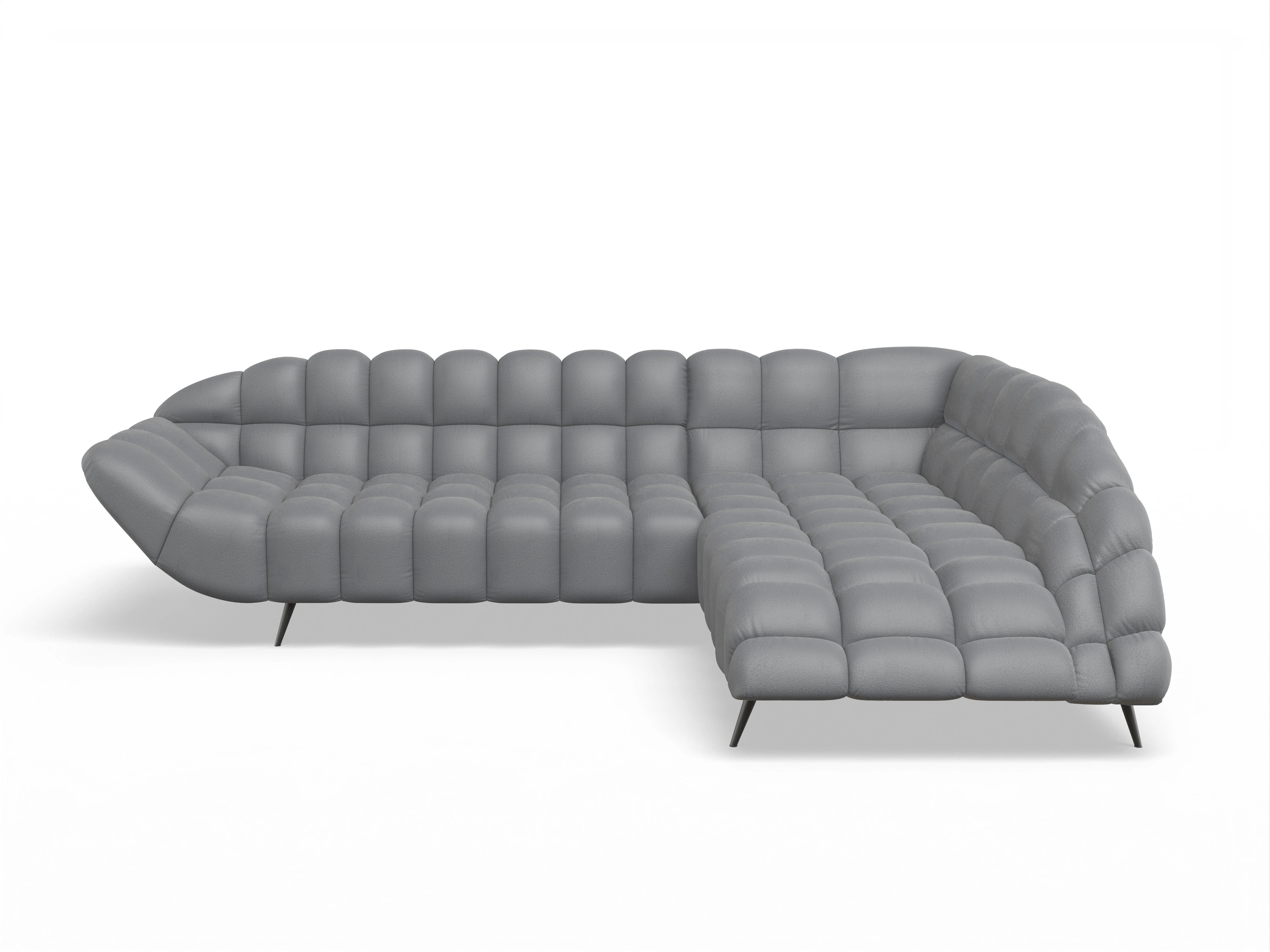 Ansicht des Produktes Girona-O Ecksofa rechts Abschluss offen in Stoff Grau