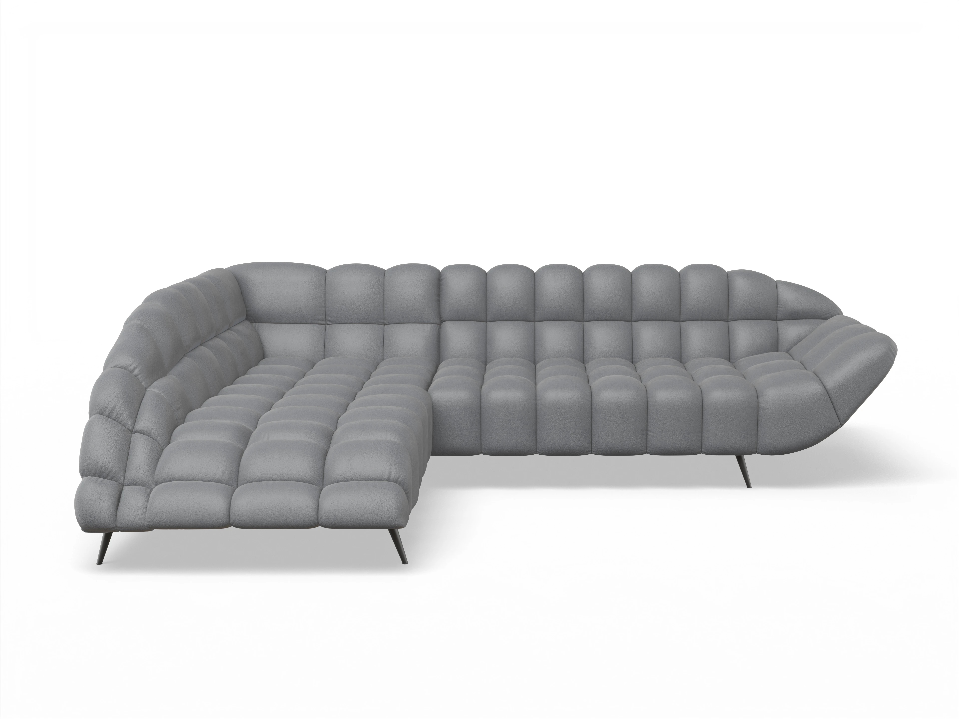 Girona OT Small L mit Sitzvorzug Ansicht des Produktes Girona-O Ecksofa links Abschluss offen in Stoff Grau